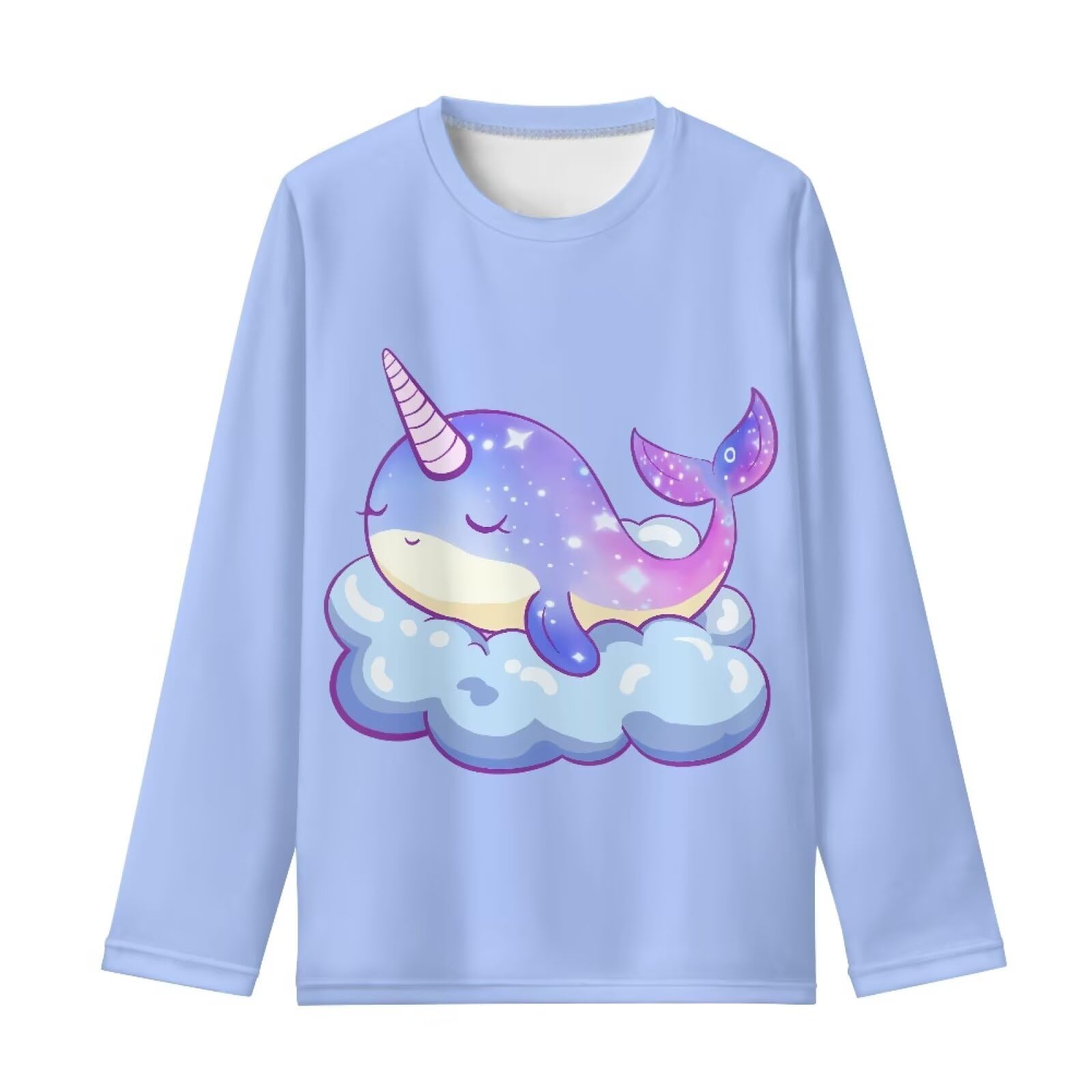 Girls Long Sleeve Shirt with Cute Graphic Casual Pullover Tops 3-16Y