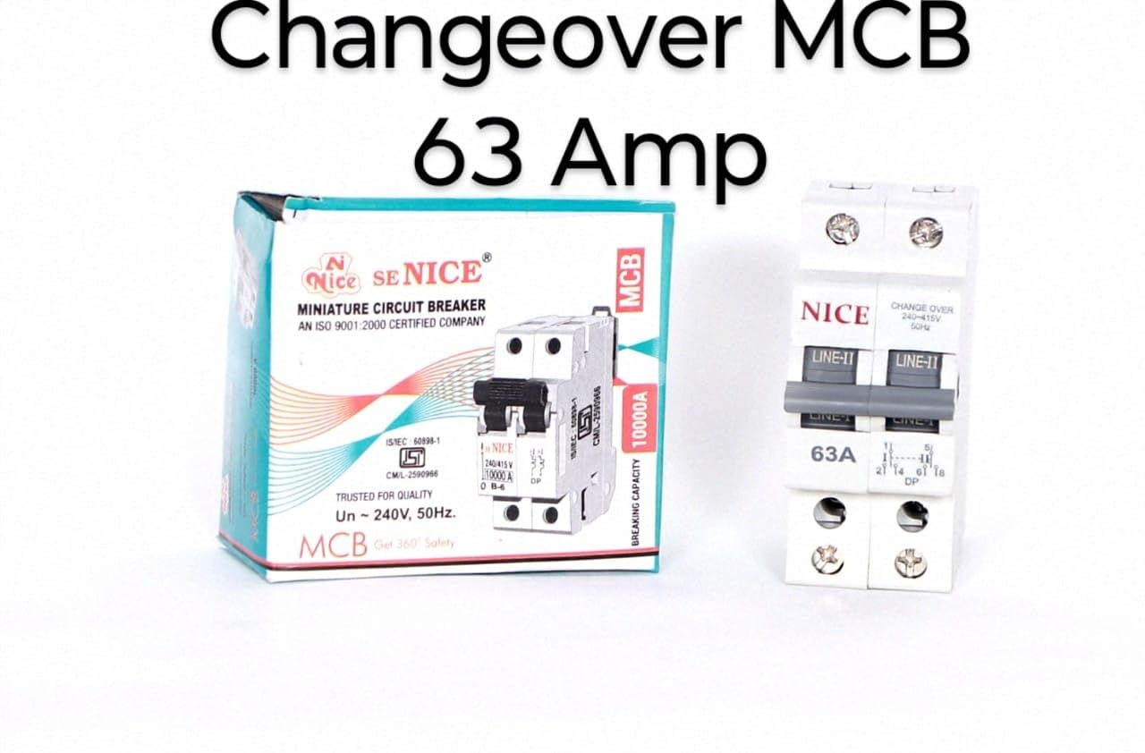 WINGWON Series 63 Ampere Dual Pole Change Over Switch 63 Amp MCB for Home, Office, Hospital, Factoy NO23 1