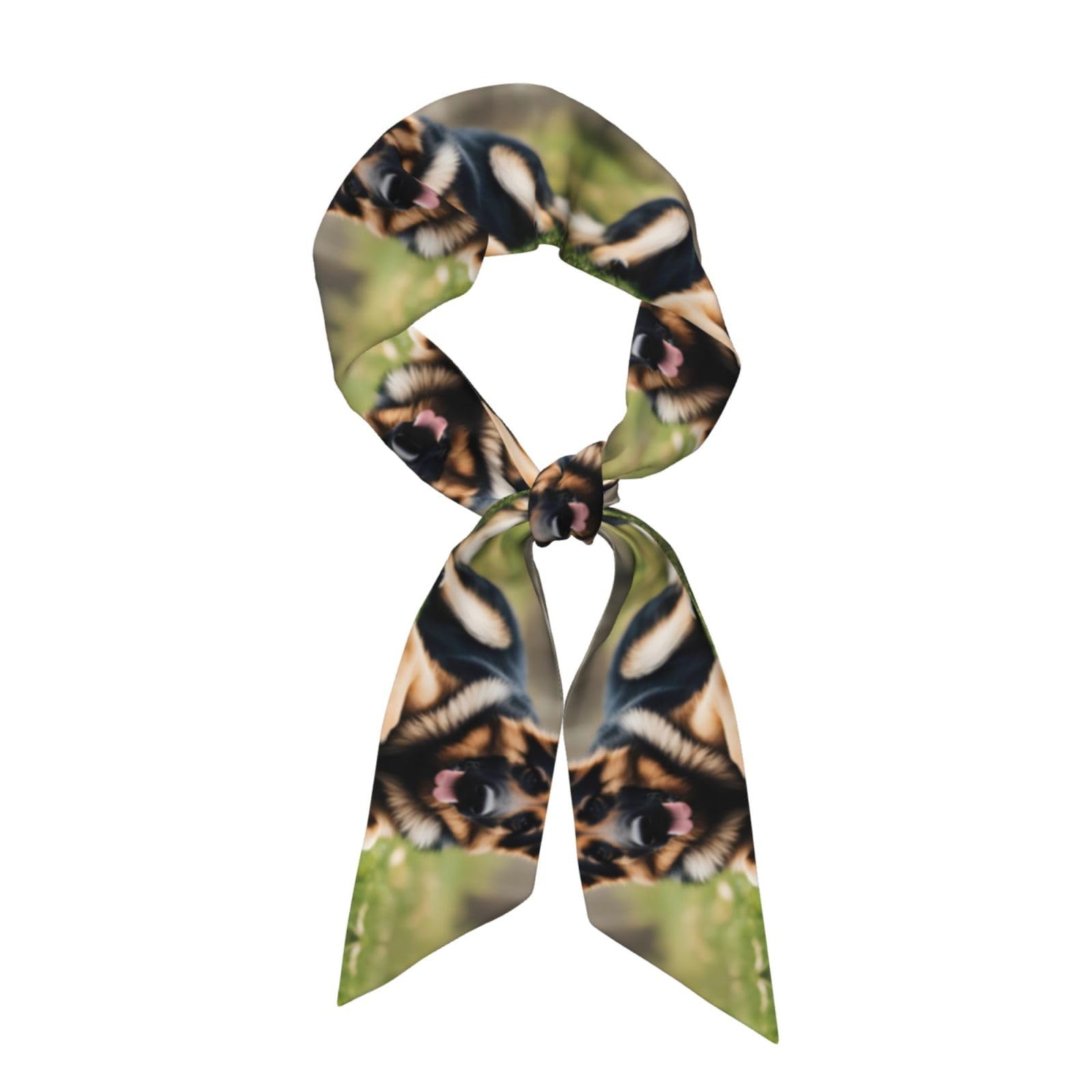 Whjssf Women's Black Animal German Shepherd Pattern Fashion Scarf Versatile Style, Soft And Silky For Dates, Travel