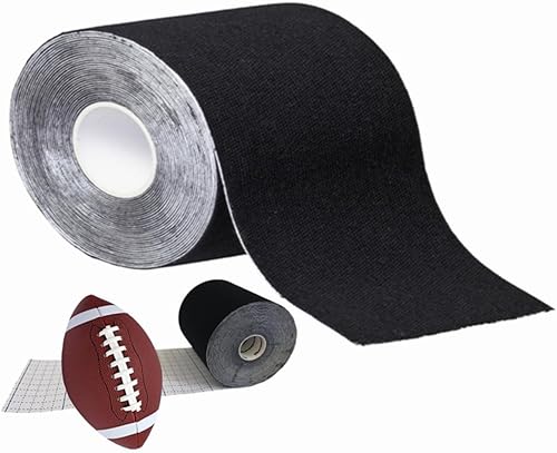 Cinta de césped negra de 4 pulgadas x 10.9 yardas, extra ancha, cinta deportiva sin látex, cinta atlética ultra adhesiva, protege de quemaduras de