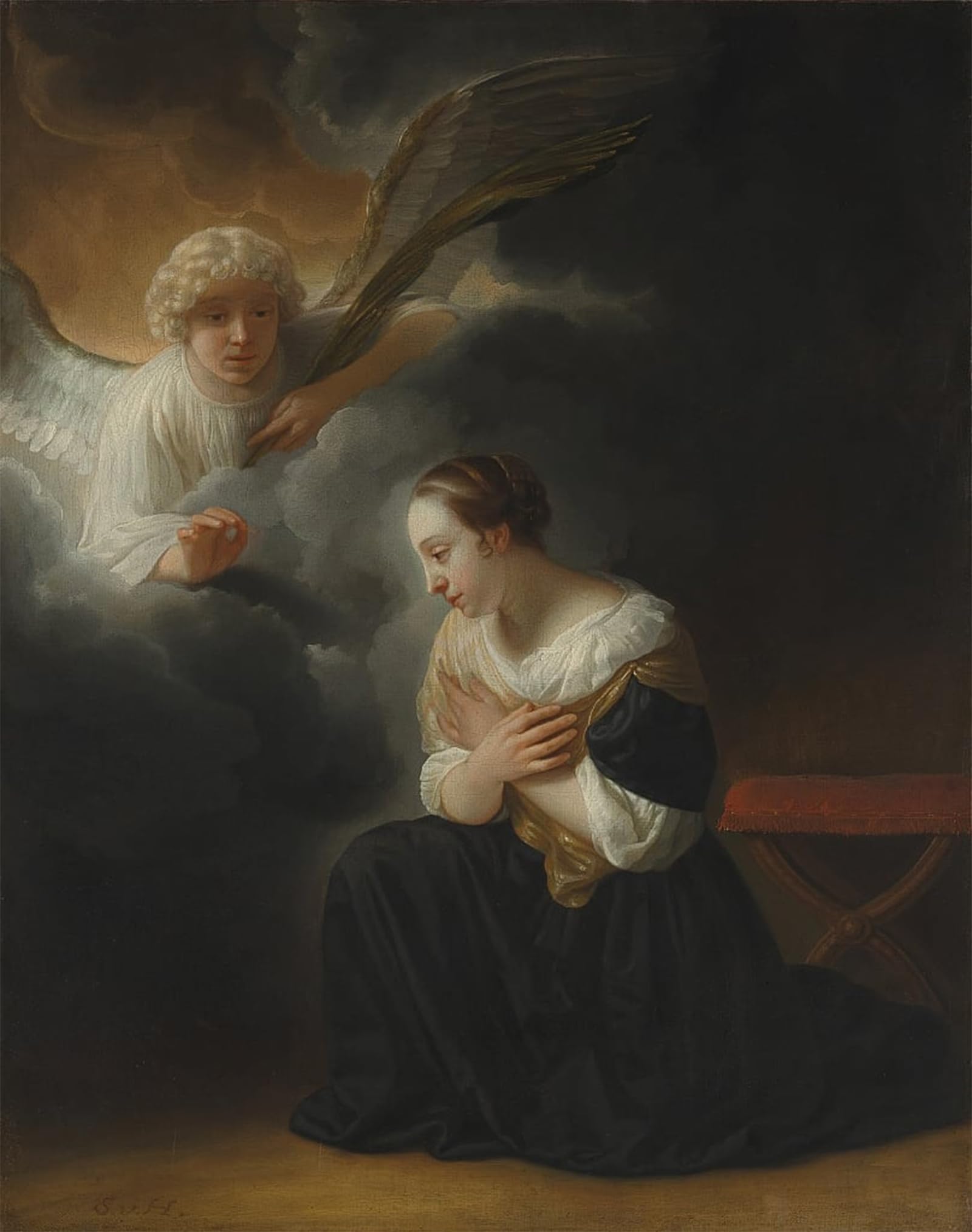 POSTERIIk Vintage Print Pop Art Landscape Artwork the Annunciation of the Death of the Virgin by Samuel Van Hoogstraten Art Prints for Office Home Decor 60x90cm