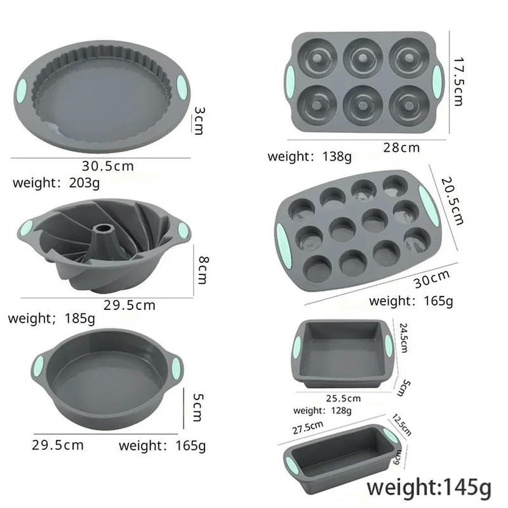 Molde de Silicona Pan, Muffins, Molde para Hornear Resistente al Calor, Juego de moldes para Pasteles de Cocina adecuados para Pasteles y Pan
