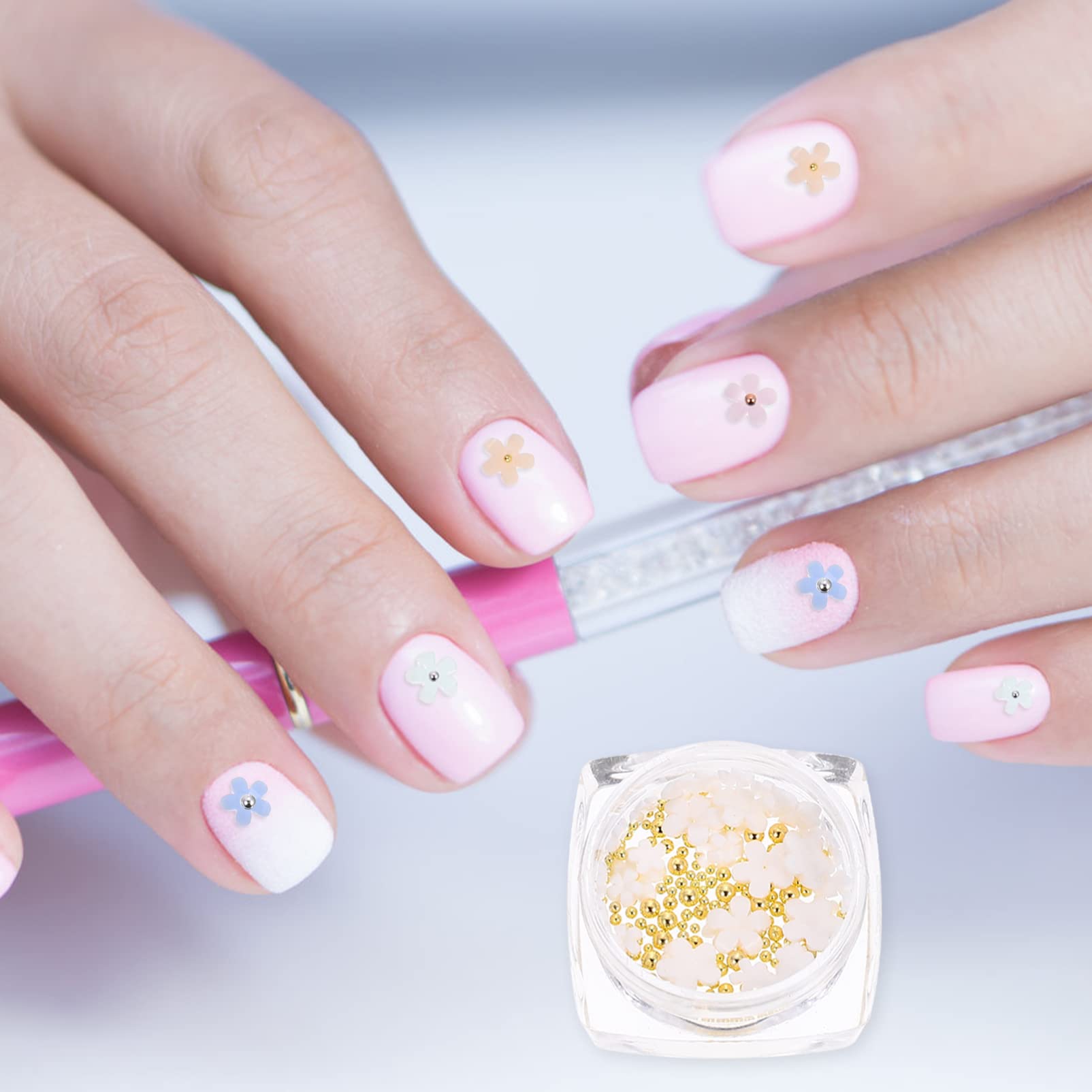 Nail accessories,30 Boxes 3D Decoration Manicure Charms 3D Flowers Nail Art Resin Charms Nail Art Decals 3D Flowers Nail Charms Nail Jewelry