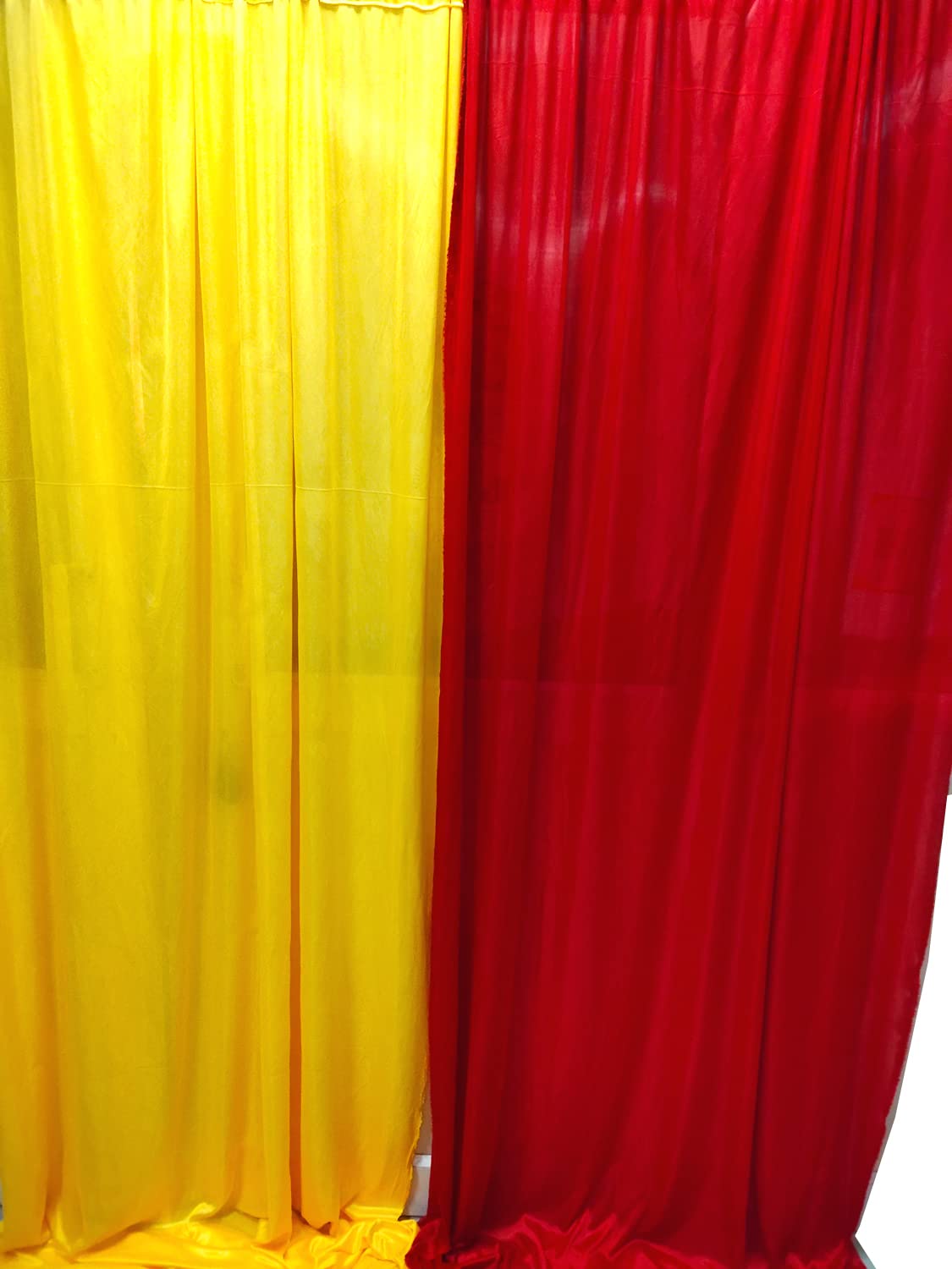 Just Flowers Soft Lycra Backdrop Decoration Cloth for Haldi, Wedding, Puja, Birhtday, Photography | Background Decoration Cloth Curtain (Pack of 2(4.5Ft x 9Ft Each), Red & Yellow) (B0C3VPNVSM) Amazon Price History, Amazon Price Tracker