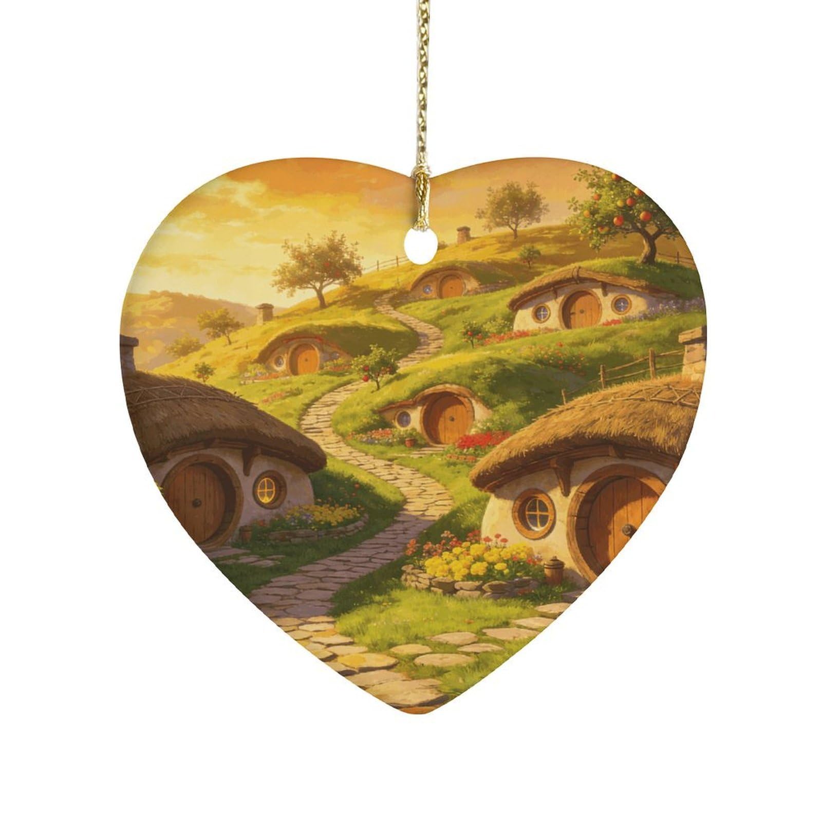 Fekiloot Style Hobbiton Ceramic Ornament Home Decor Keepsake