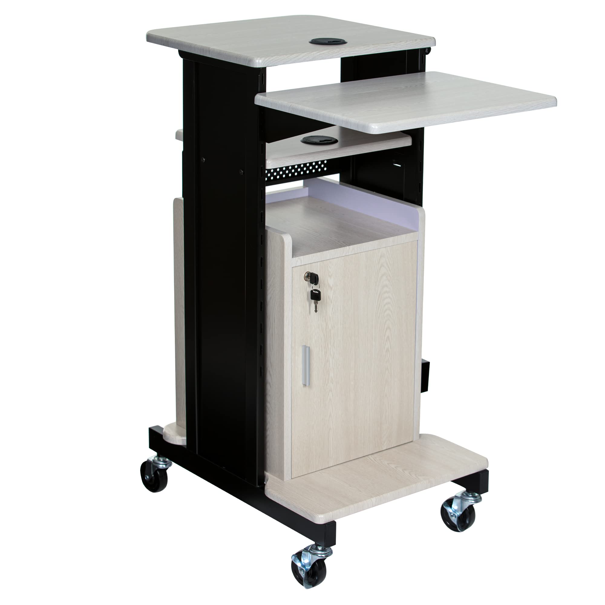 OEF Furnishings Premium Plus Presentation Cart with Storage Cabinet