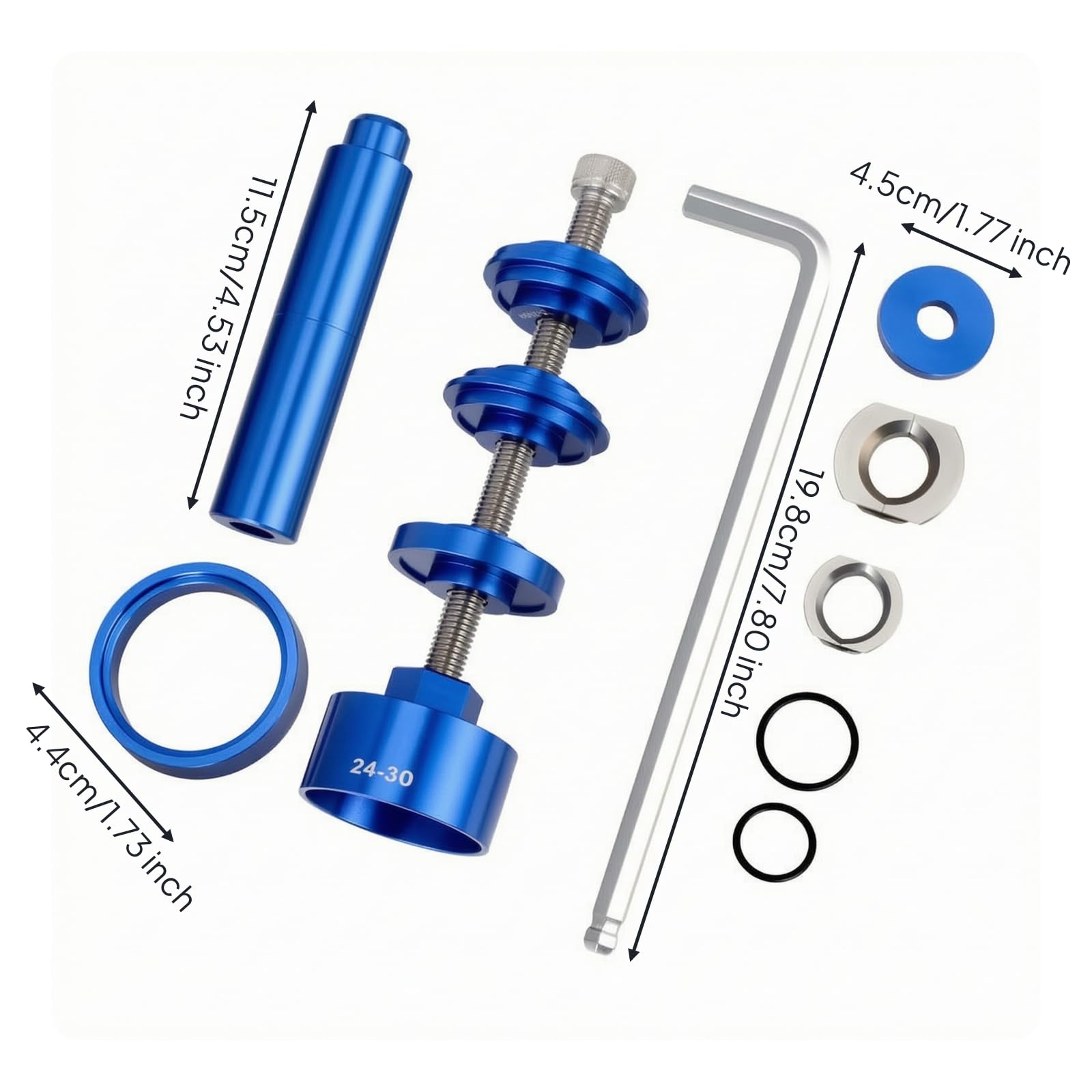 Kit Installatore Movimento Centrale per Bicicletta con Corpo in Alluminio Filettata in Acciaio Manico Zigrinato per Presa Sicura Adatto per