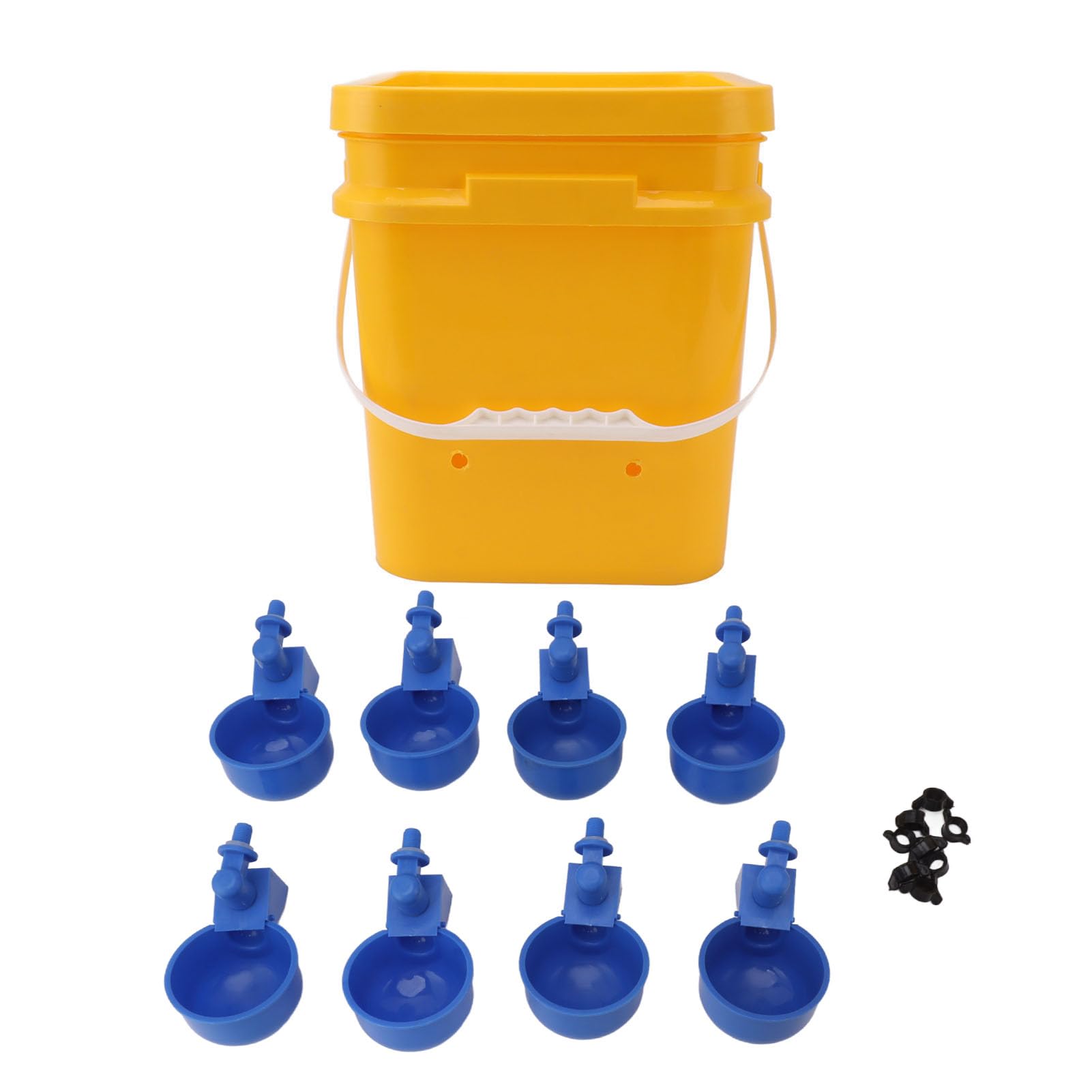 Akozon Bebedero Automático para Pollos, 12 litros, Bebedero para Aves de Corral con Barril y Tazón Azul Grande, Alimentado por Gravedad, Diseño sin Desbordamiento para Patos, Pollos y Pájaros (Cubo