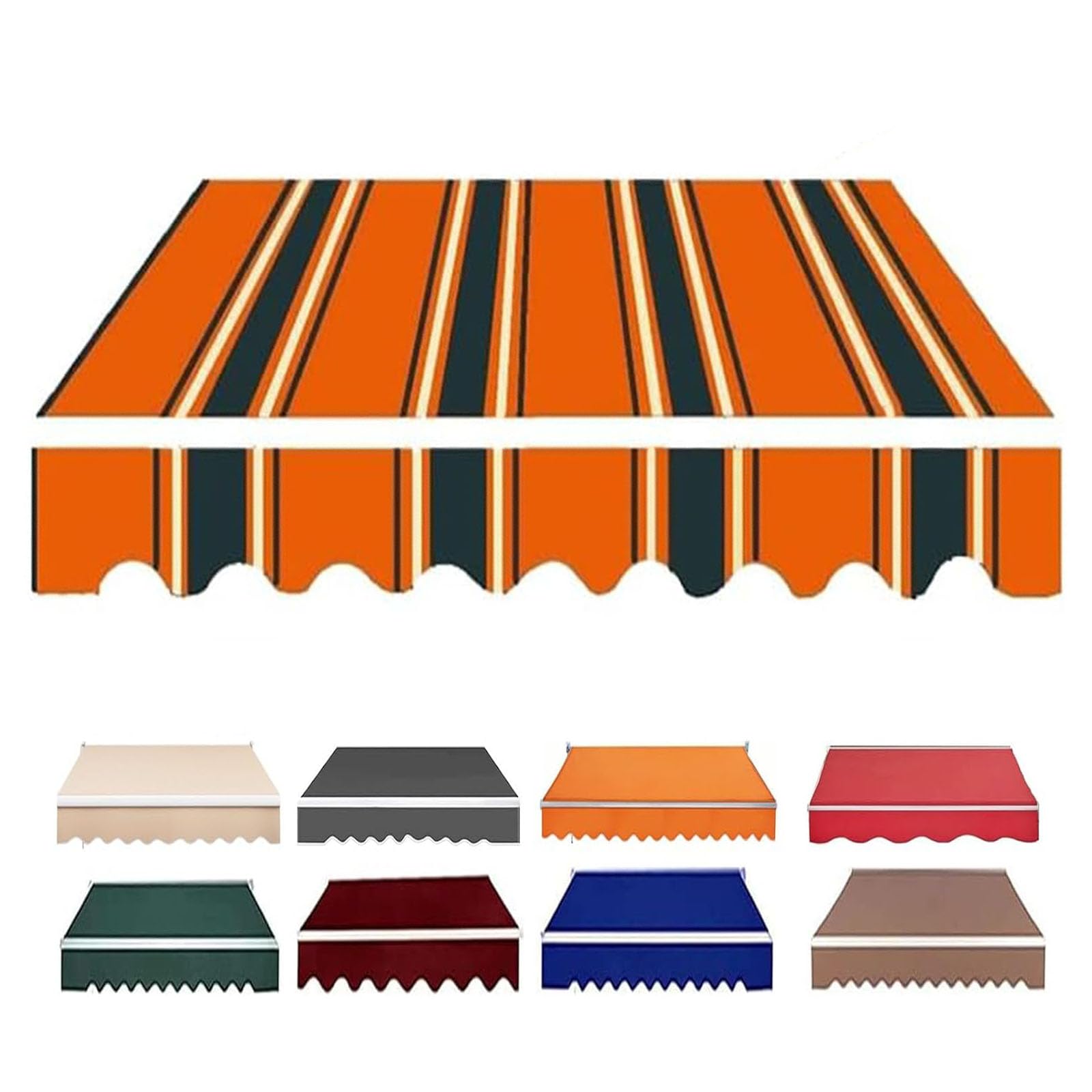 Tessuto di ricambio per tenda da giardino retrattile (solo tessuto) 5 x 2,5 m, copertura per tettoia da giardino per ombra e pioggia, ideale per case e aziende (Stripe1)