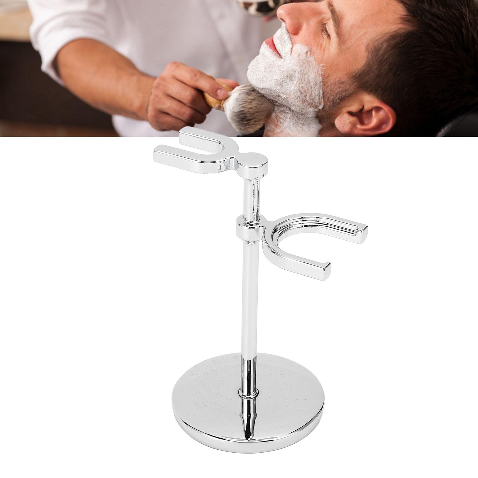 Dioche Shaving Brush Holder, Salon Barbershop Shaving Holder Metal Shaving Brush Stand Rack Beard Shaving Stand