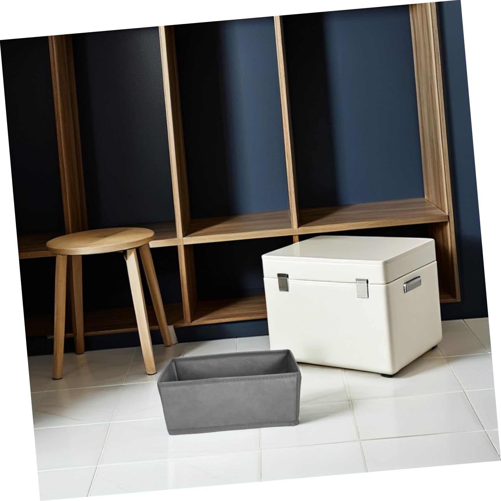 6 Stück Teiliges Stoff Organizer Stabile Aufbewahrungsboxen für Socken und Unterwäsche Platzsparende Schrank und Kommoden Teiler Graue Textilboxen für Babykleidung und Accessoires