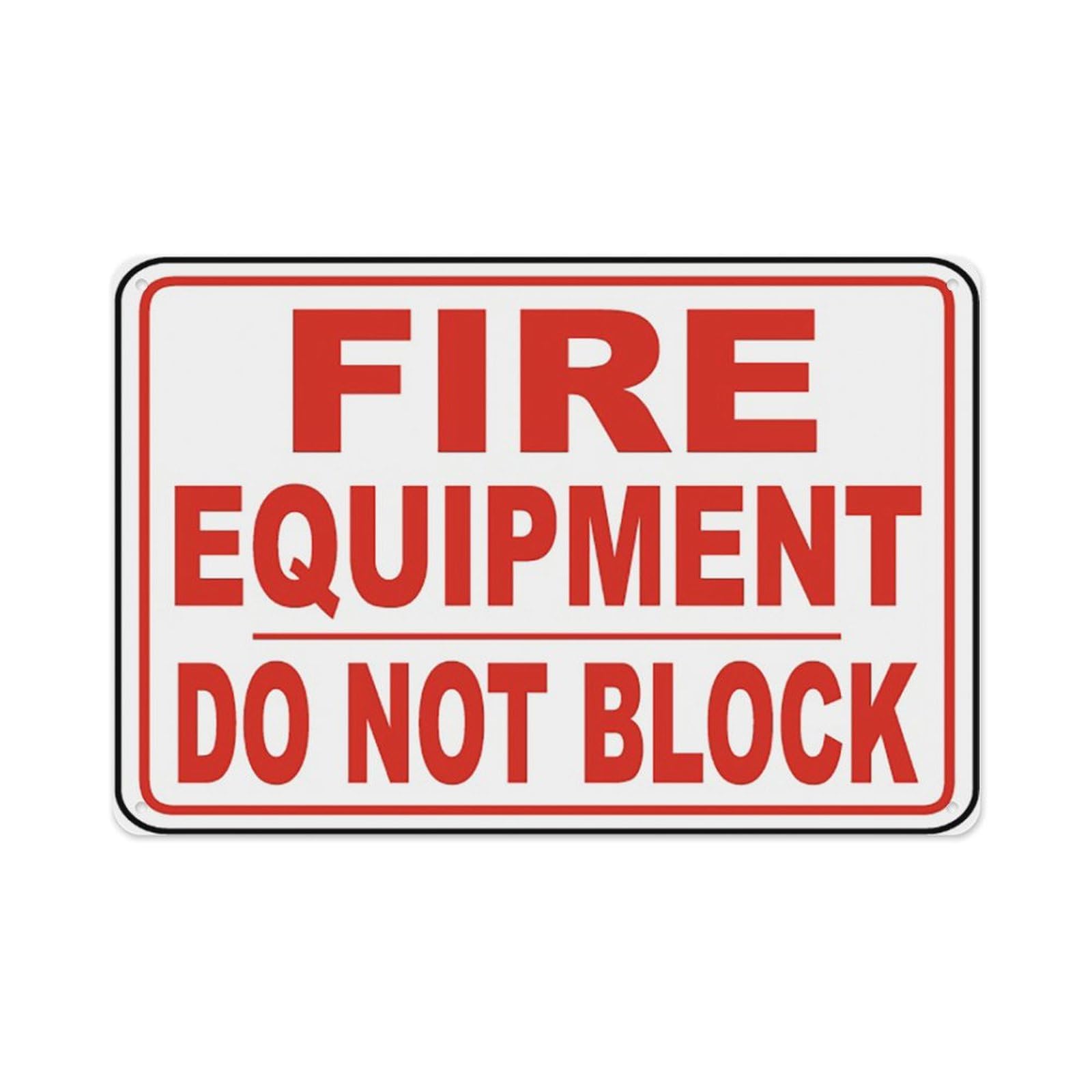 Peiyeety A04 Fire Equipment Doblock Sign Aluminum Tin Warning Signs For Home Outdoor Garden 12X16 Inches