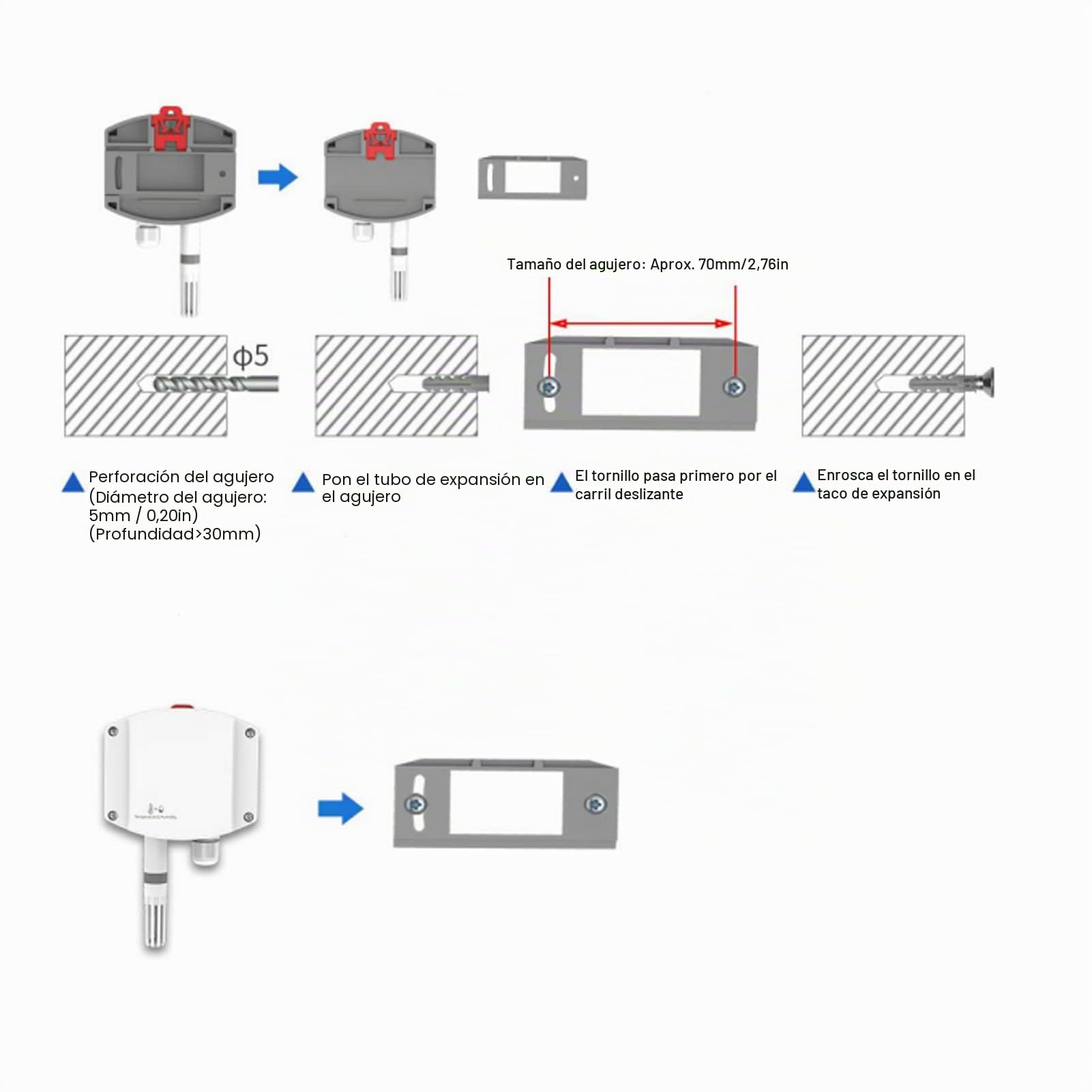 Sensor Inalámbrico de Temperatura Y Humedad Transmisor de Temperatura Y Humedad de Alta Precisión Termómetro Higrómetro Digital Interno Externo DC 0-10V