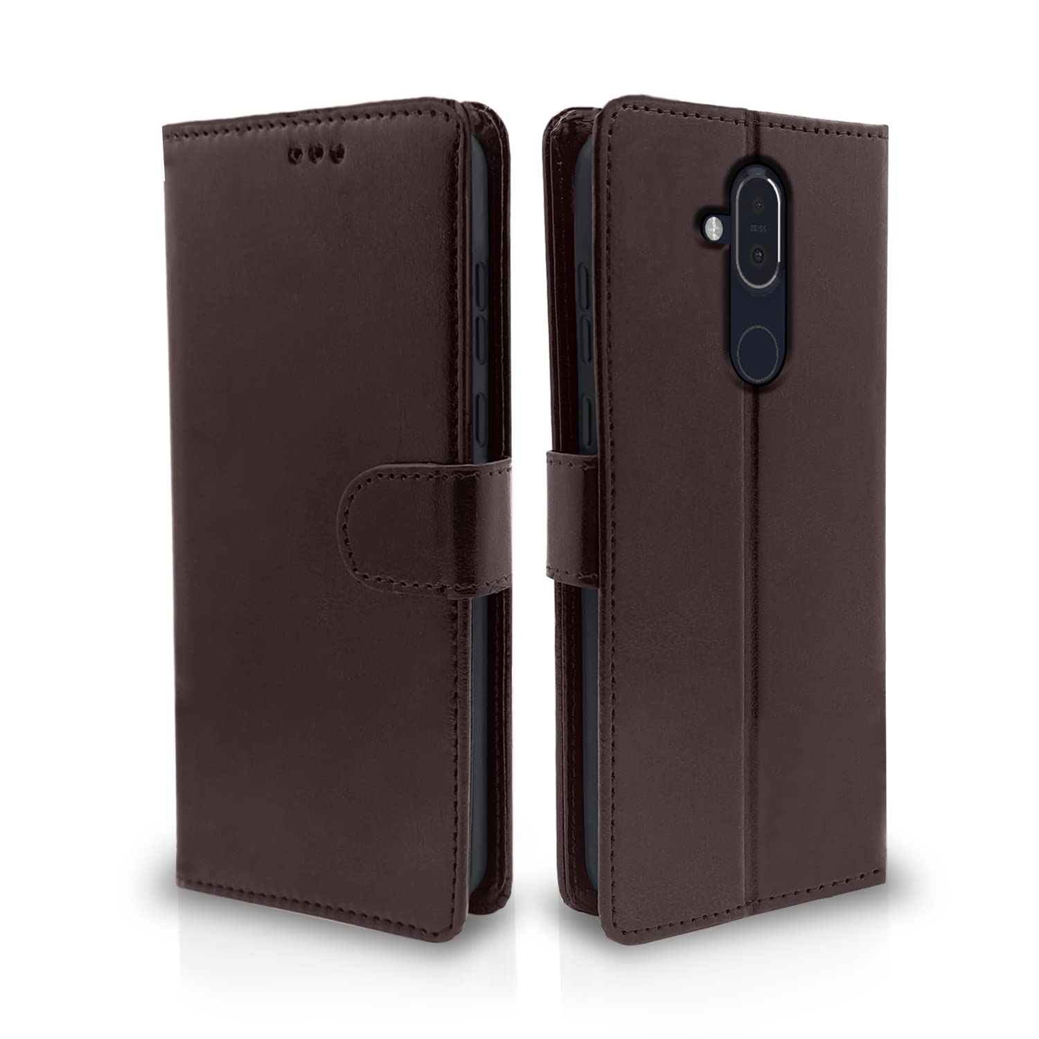 Pikkme Nokia 8.1 Flip Case Leather Finish | Inside TPU with Card Pockets | Wallet Stand and Shock Proof | Magnetic Closing | Complete Protection Flip Cover for Nokia 8.1 (Coffee) (B0BK6MD73Q) Amazon Price History, Amazon Price Tracker