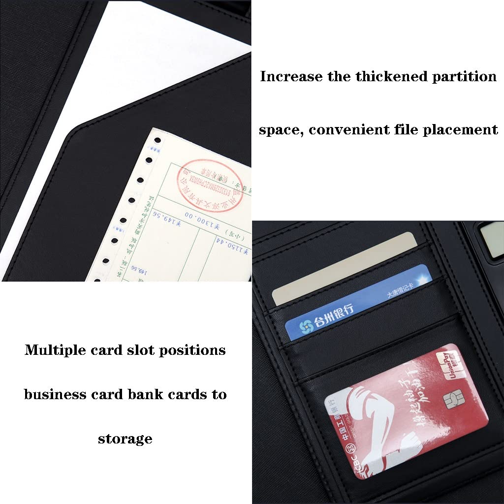 Zdejmujący się Ring Binder i Notepad, Teczka organizera do portfolio A4, format Letter, 320x245x35 mm, podkładka z PU, wielokolorowa(Rose Red,8 Bit+5*note pad)
