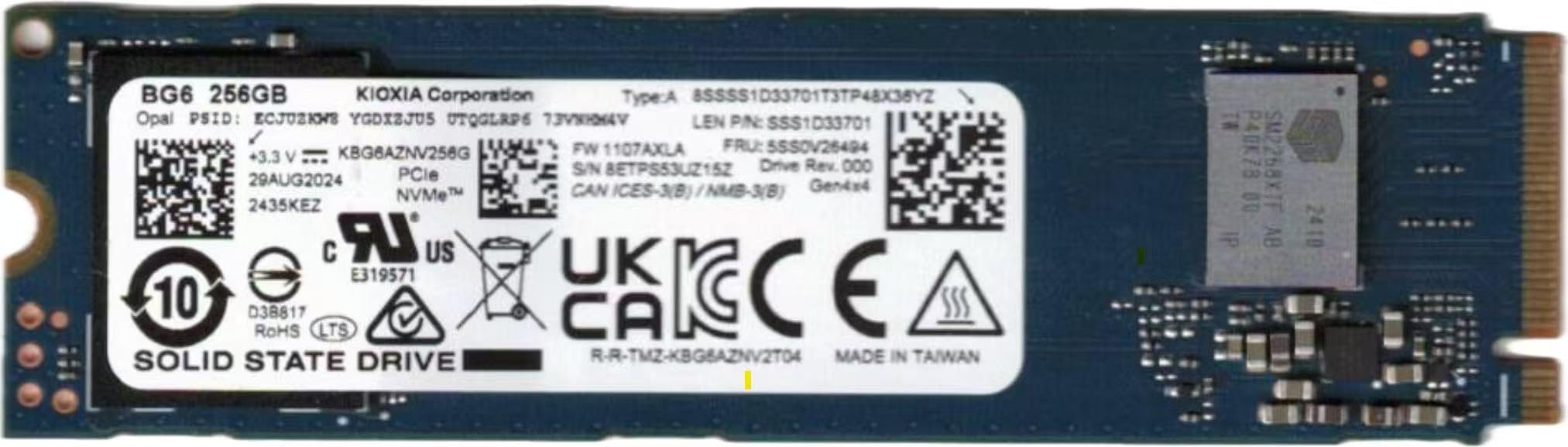 OEM NewKIOXIA - Unidad interna de estado sólido SSD BG6 PCIe Gen 4x4 M.2 PCI-e NVME, 256 GB, factor de forma 2280, llave M, compatible con PS5, laptop y computadora de escritorio Gen4