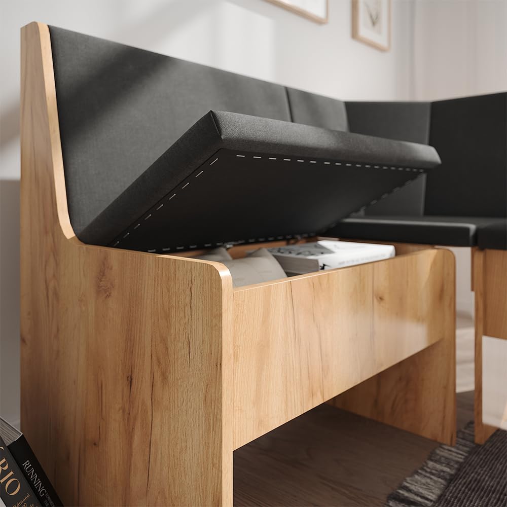 Vicco Esszimmer-Eckbank Ramon, Goldkraft Eiche, 150 x 51 cm mit Stauraum, mit Stauraum unter der Sitzfläche für zusätzlichen Platz