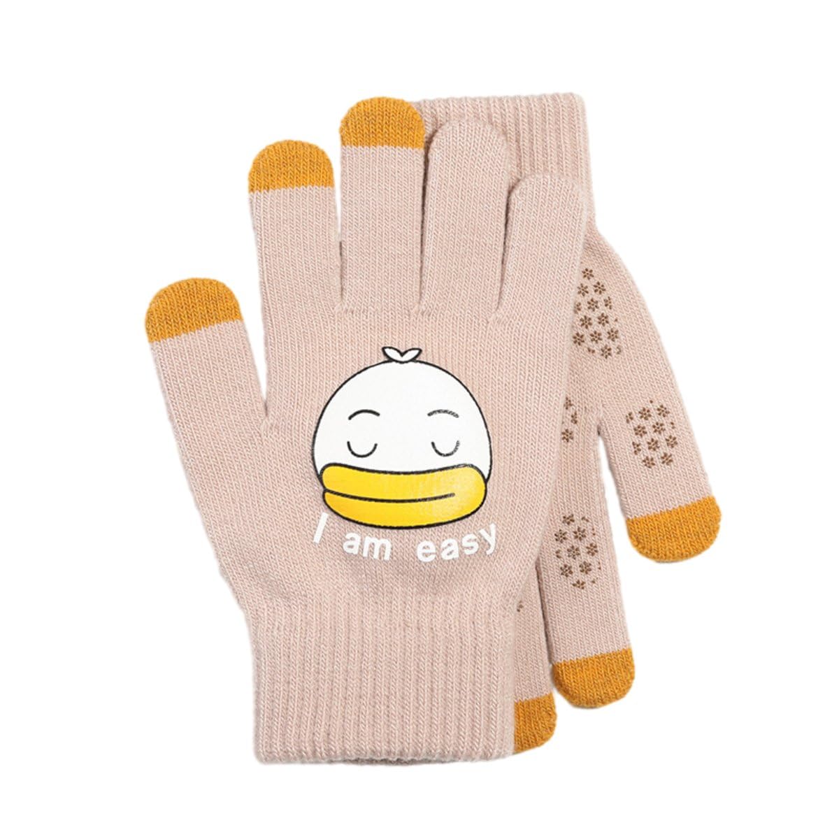 Smed Unisex Little Duck Knitted Gloves For Cycling, Windproof, Cold-Proof And Warm, Touch Screen Woolen Gloves For Couples, Velvet, Duck, One Size