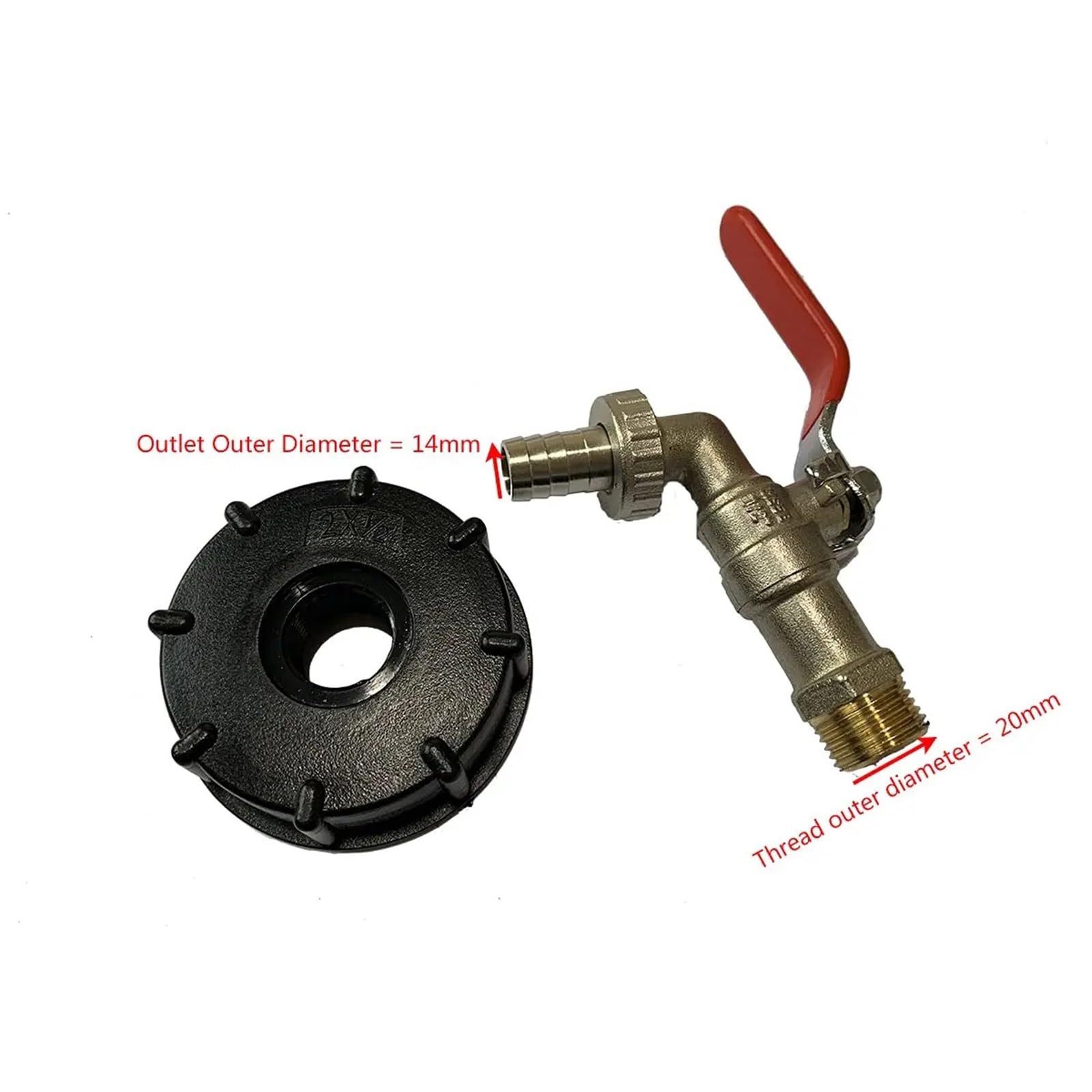 S60x6 gruby gwint IBC zbiornik kran złącze X 1/5.1 cm 3/10.2 cm adapter do złącza wodnego 1000L ogród dom wymiana zaworu montażu