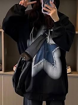 ♡.*・゜ KOSUSANILL Women Y2k Star Graphic Sweatshirt Hoodies Long