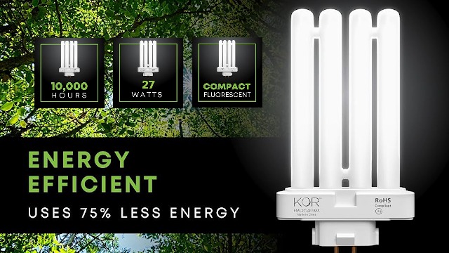 Lumenivo 27W FML Replacement Bulbs - 6500K Daylight Quad Tube Fluorescent Bulbs, GX10q-4 Base, 2-Pack