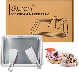 Slursh Instant Ice Cream Maker, Instant Cold Plate Ice Cream Roll Maker with 2 Spatulas, Stainless Steel Ice Cream Roller ...