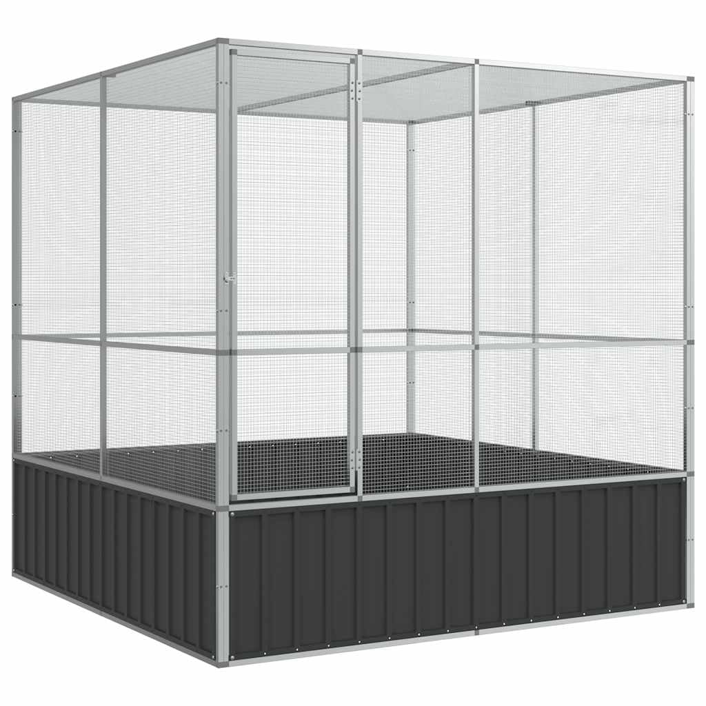 vidaXLAviary/Bird Cage for Small Pets - 211x207x212 cm - Galvanized Steel Mesh, Lockable Door, Indoor/Outdoor
