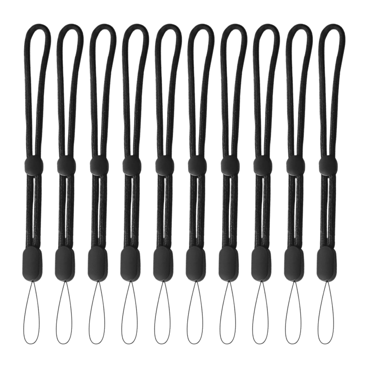 Ushxvg Unisex Black 10 Pieces Bungee Cord, Wrist Cord, Braided Lanyard, Adjustable Elastic Cord, Backpack Accessories, Hiking Accessories, Suitable For Backpack Lanyard (Black).