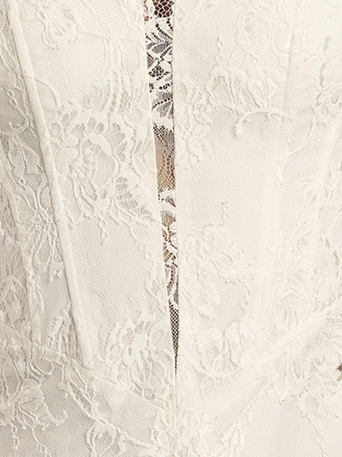 David's Bridal Strapless Lace A-Line Corset Wedding Dress4