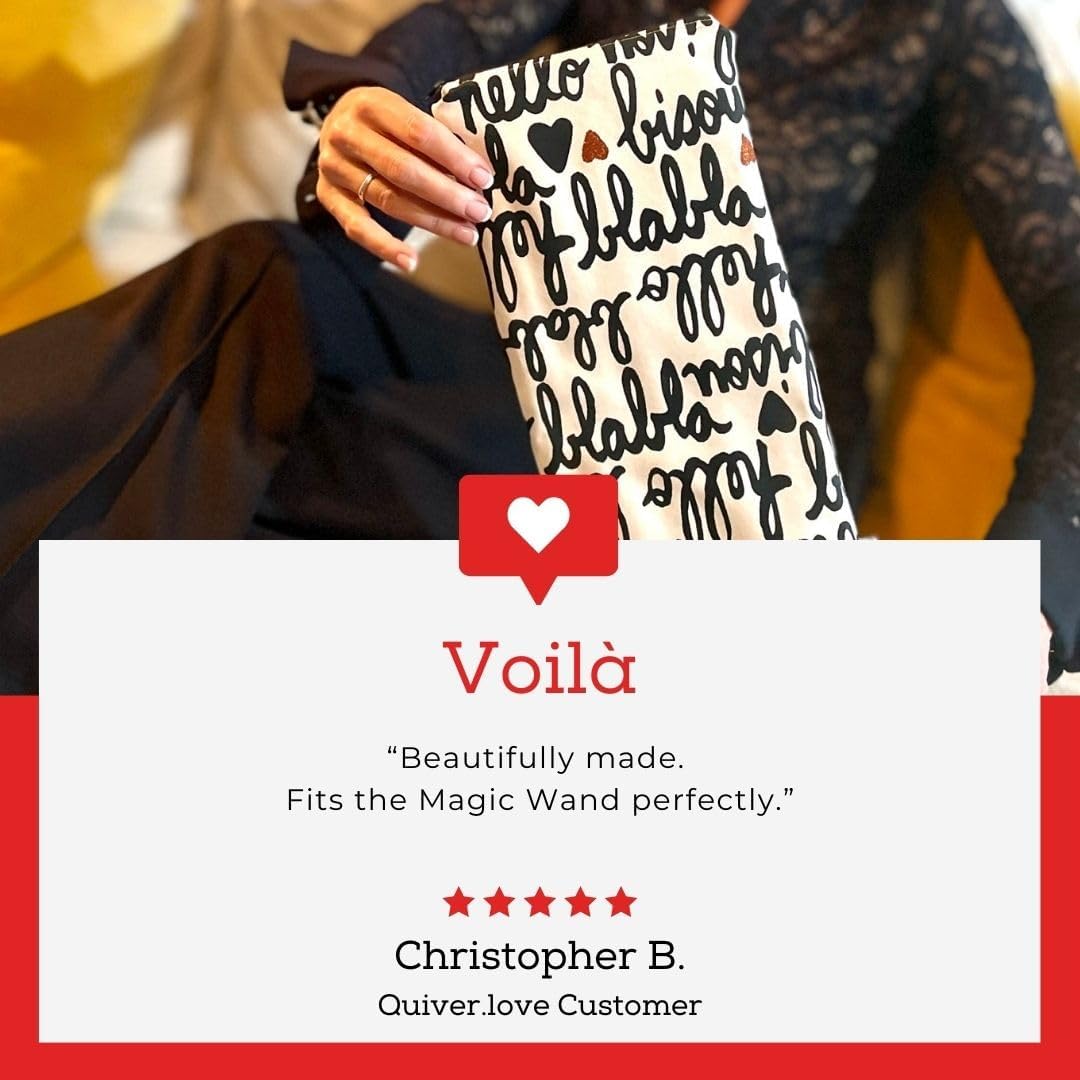 Wand Massager Storage Pouch – Discreet Travel Case for Magic Wand & Full-Size Personal Massagers – USA Made, Fully Lined, YKK Zipper – Bisou