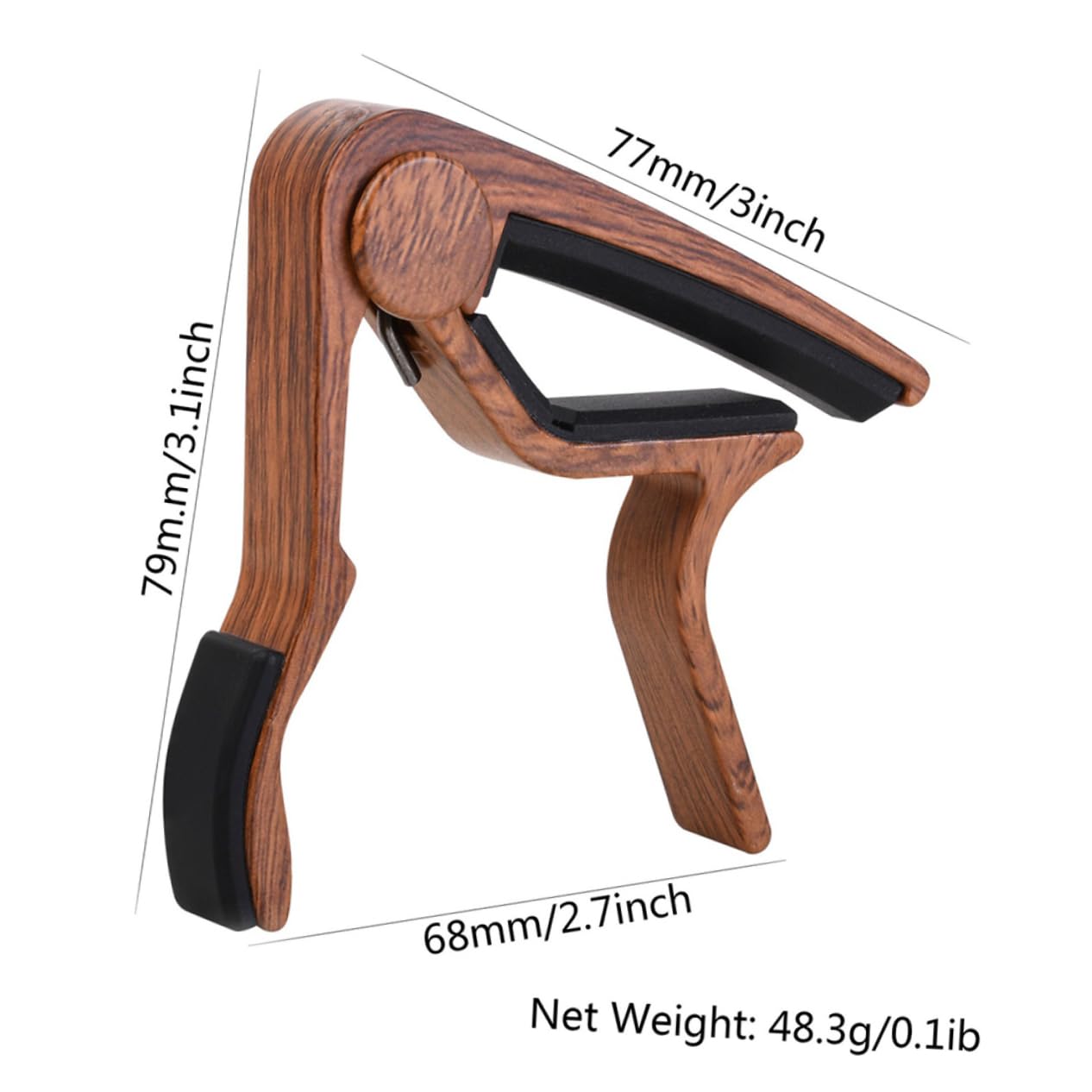 JOINPAYA 1 Set Guitar Capo and Picks Sturdy Aluminum Wood Grain Capo 5 Picks Tone Modified Clip for Electric Acoustic Guitars Random