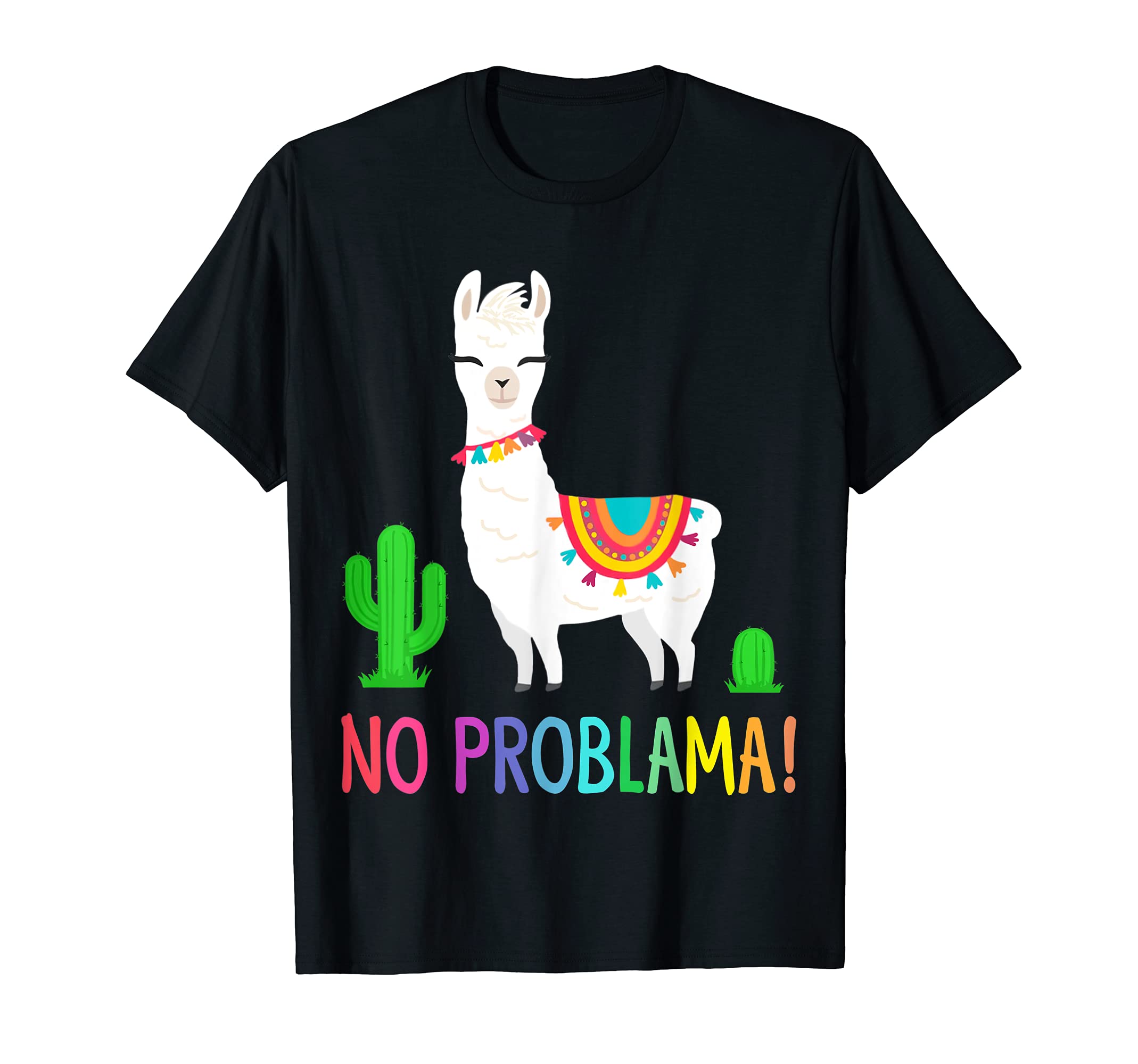 Llama - Alpaca Funny DesignsLlama No Problama - Funny Blade Gift Cactus Design T-ShirtOEKO-TEX STANDARD 100