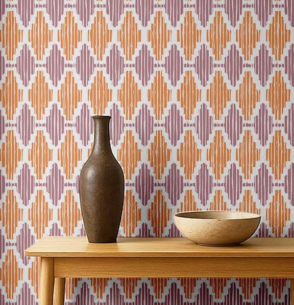 Papier peint en vinyle texturé S4Sassy au design tribal haut de gamme