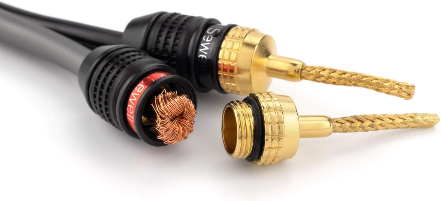 Deadbolt Flex Pin Banana Plugs for Spring Loaded Speaker Terminals, 6 Pairs Gold Plated Plugs - Image 4