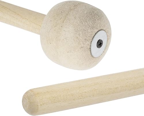 Miniatura 4 de Murtenze Paquete de 2 mazos de tambor de graves de 12.8 pulgadas, mazos de cabeza de fieltro de lana, accesorio de banda de instrumentos de percusión