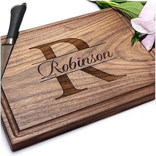 Personalized Cutting Board, Custom Wedding, Anniversary or Housewarming Gift Idea, Wood Engraved Charcuterie, for Friends and Family, Monogram Initial Design 004