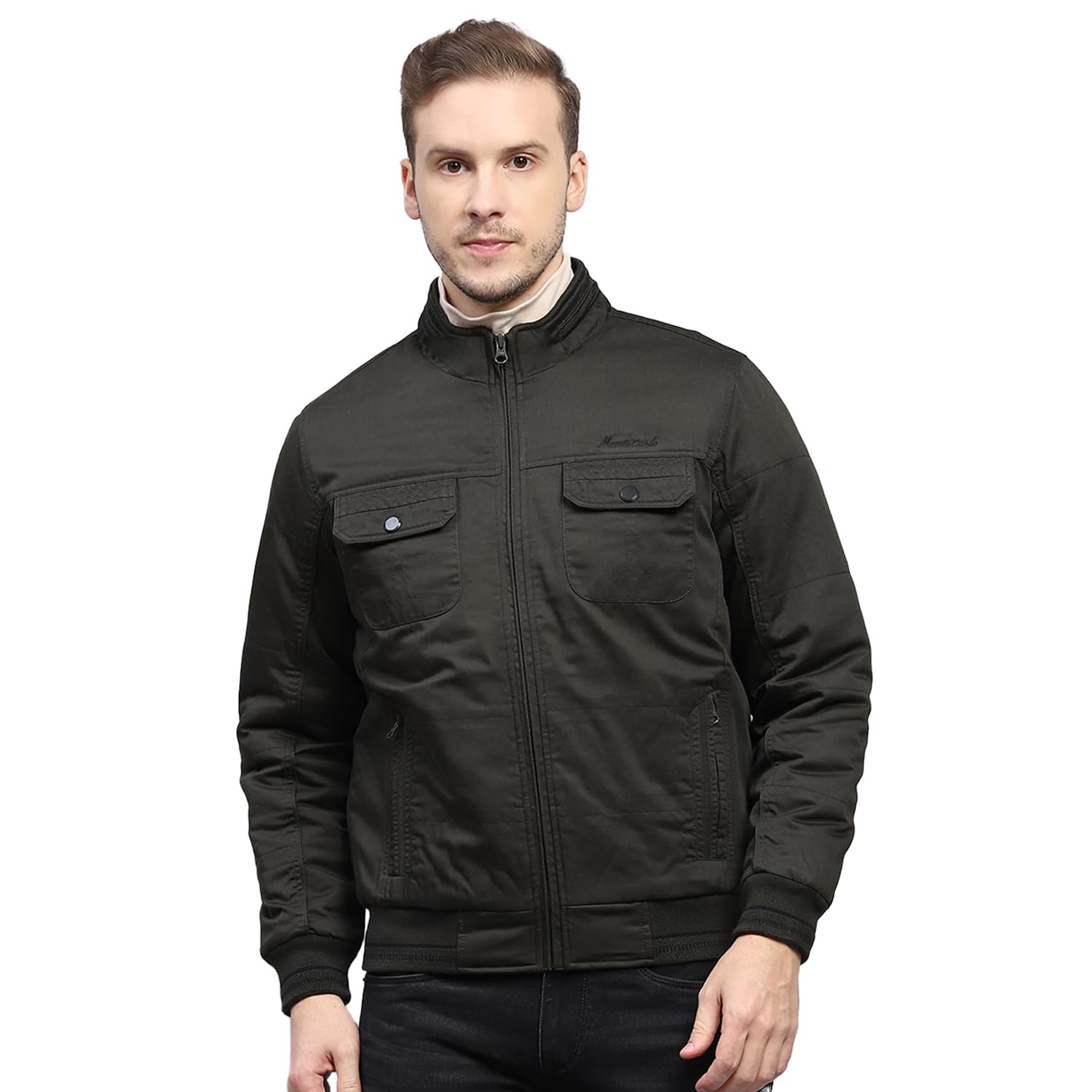monte carlo Mens Solid Mock Neck Full Sleeve Jacket (224066736)-picture-32