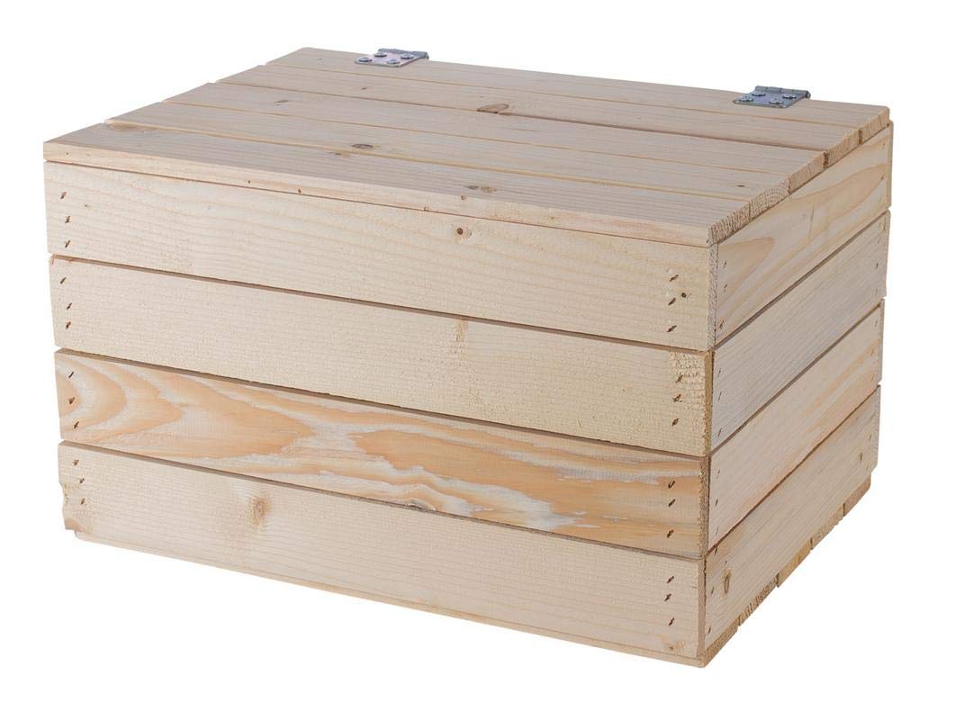 2 helle natur Holztruhen 49cm x 36cm x 29cm Obstkisten Weinkiste Truhe unbehandelt Vintage Look Landhaus Wohnzimmer Schatztruhe Kiste aus Holz
