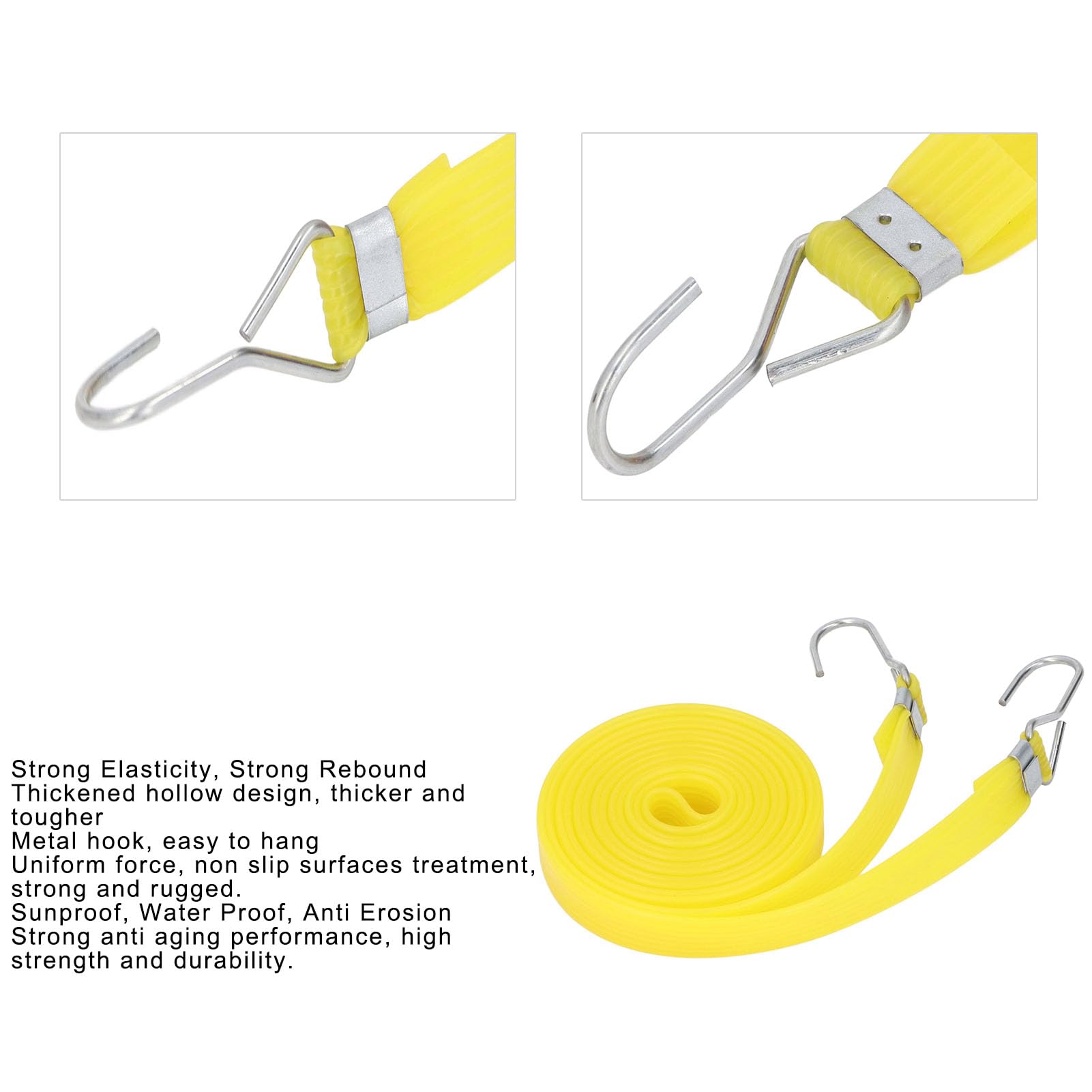 Lot de 10 tendeurs d'extérieur PEP 2 cm de Largeur, Sangles élastiques Robustes pour Le Transport (2,5 m)