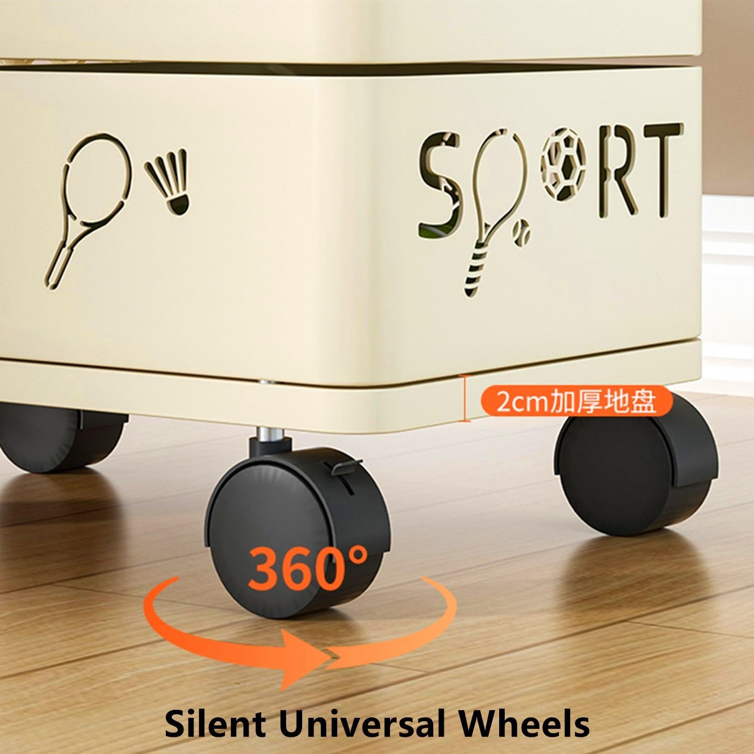 Ball Rack Organizer w/Wheels, Rolling Basketball Racks Holder for Balls, Metal Ball Display Stand, Sports Equipment Storage Stand Organizer for Basketball Football Soccer Volleyball