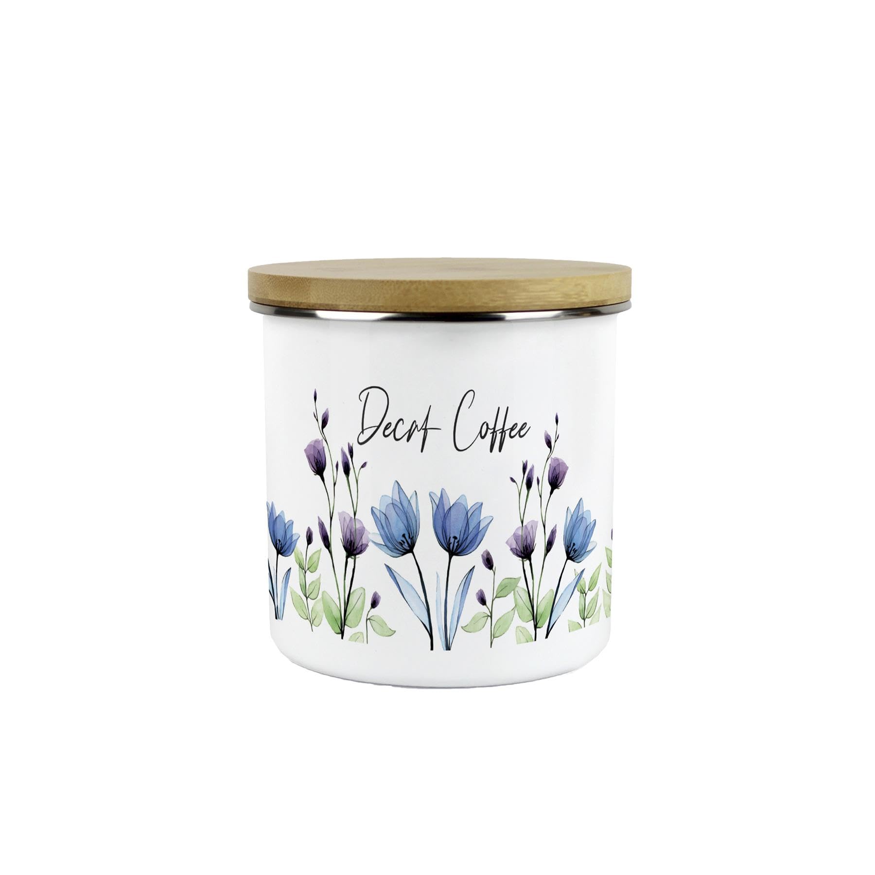 Blooming Lovely Decaf Coffee Canister - Purple Floral 600ml Kitchen Storage Gift