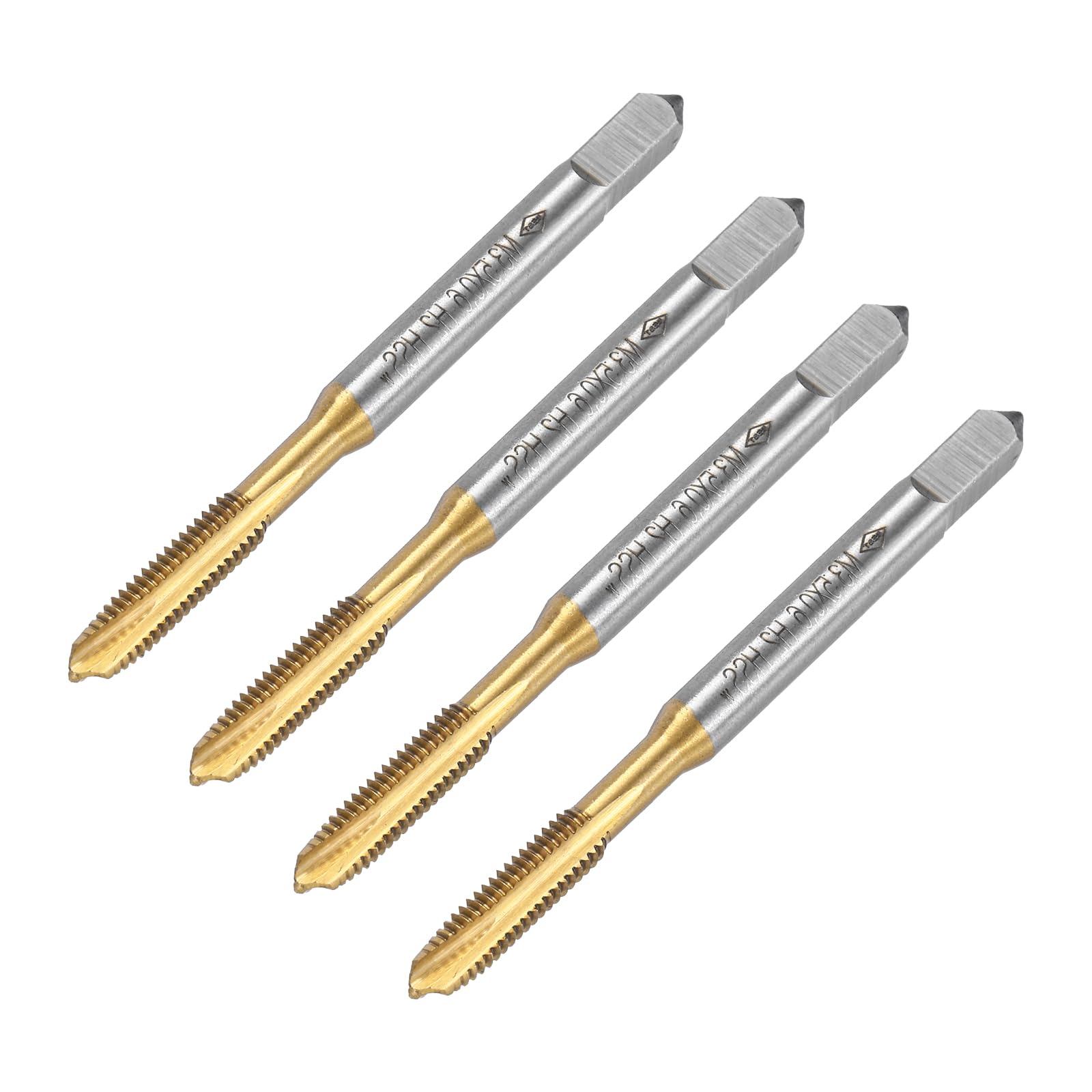 QUARKZMAN 4pcs Maschi A Punta Spirale, M3.5 x 0.6 Filettatura Metrica, Acciaio Ad Alta Velocità 6542 Rivestito In Titanio, Utensile Per Riparazione Filettatura A Macchina