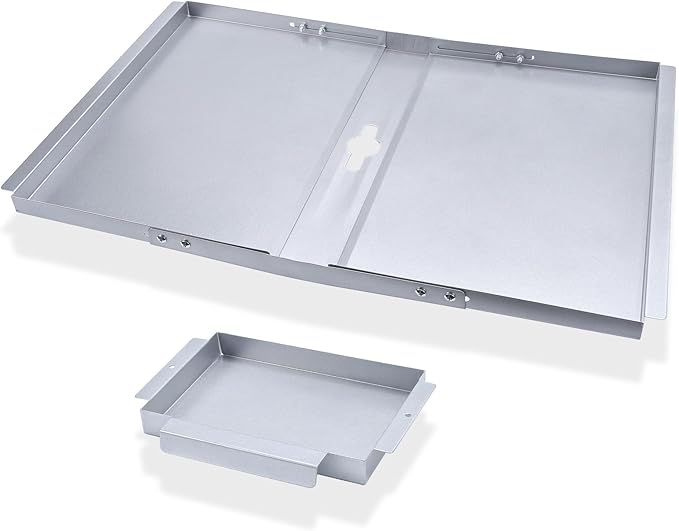 vchin Grill Grease Tray with Catch Pan, Stainless Steel