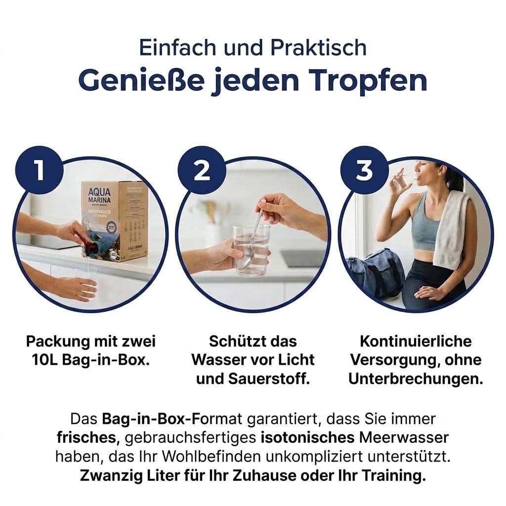 DISTROFARMA Isotonisches Meerwasser | 2x10L Bag in Box | 9g/L