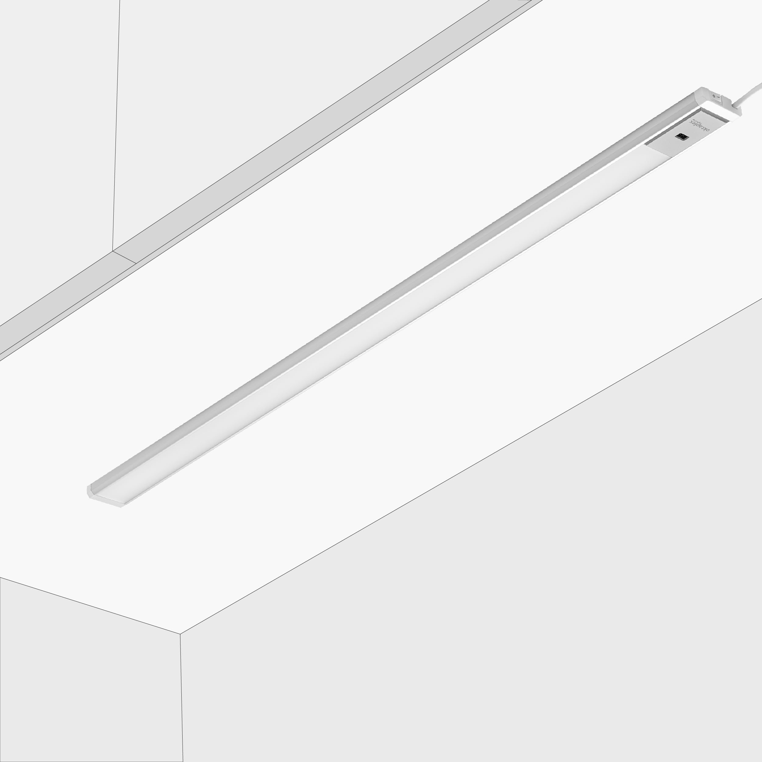 Oktaplex Riva LED Unterschrankleuchte 90cm flach mit Sensor 730lm Dimmbar Warmweiß 3000K 10W silber