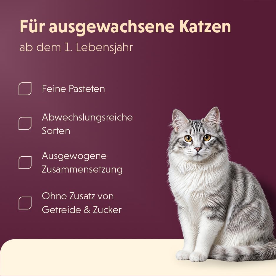 vom Feinsten Katzenfutter nass mit Geflügel + Kalb (32 x 100 g), Katzenfutter nass ohne Getreide und Zucker von animonda, mitfrischen… – Ansicht 4
