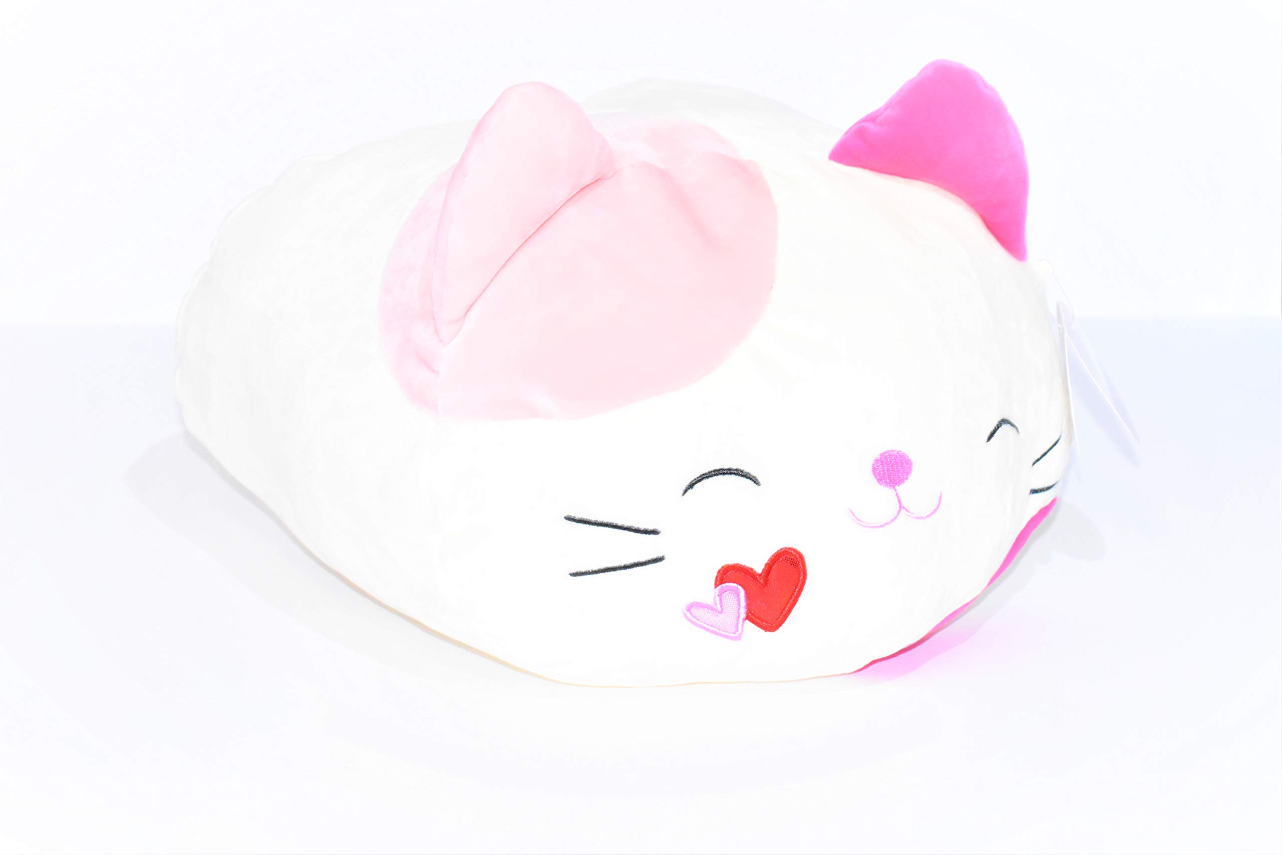 Squishmallow Lux and Beyond Kellytoy 12" Roxy The White and Pink cat (with Hearts) Valentine Super Soft Plush Stackable Toy Pillow Pet Gift Present