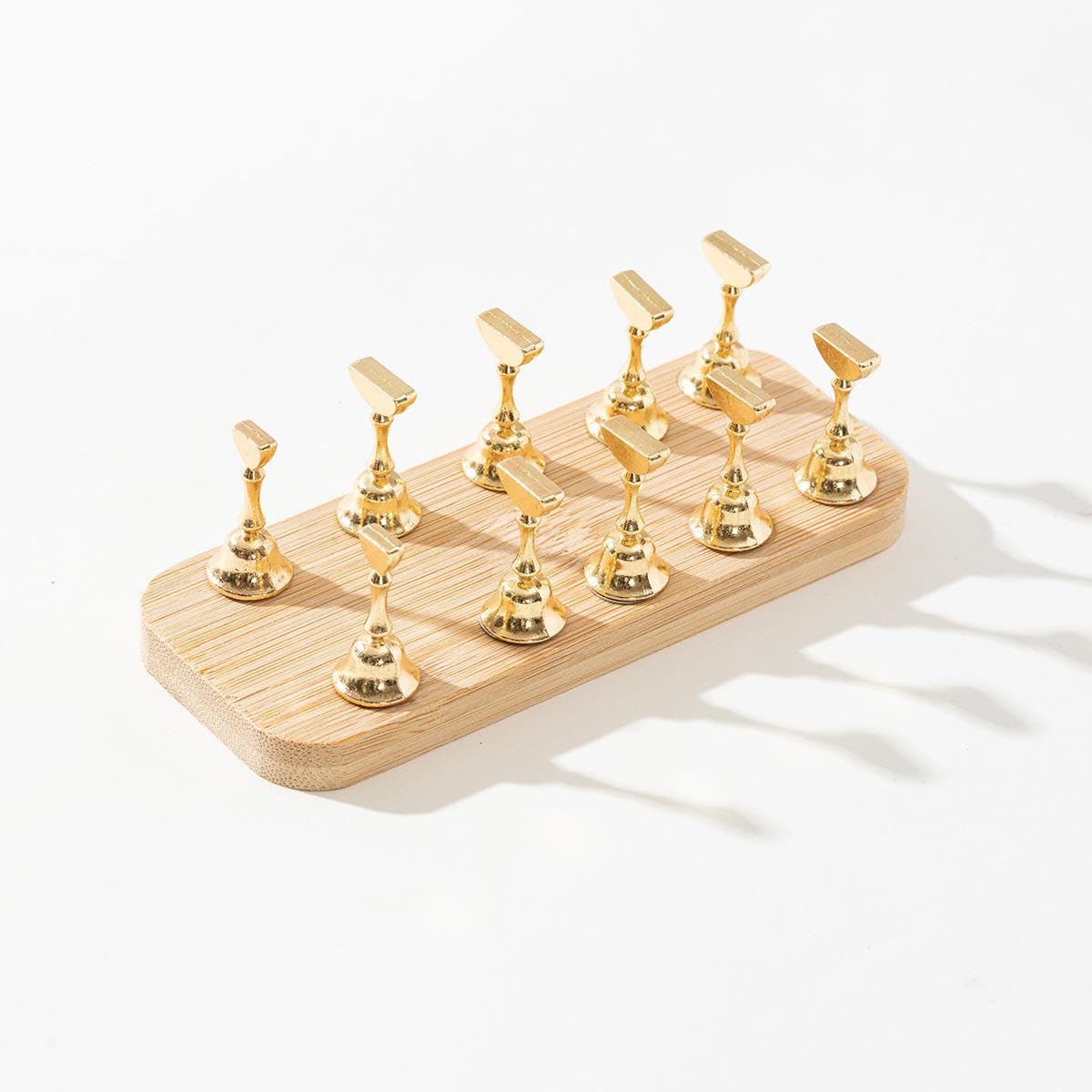 Magnetic Nail Tip Display Stand with 10 Metal Holders, 1 Wooden Base Practice Board for Nail Art Design & Training-image-42
