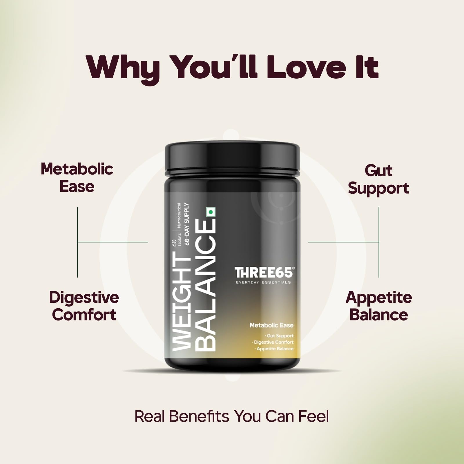 Three65 Weight Balance | Weight Management & Weight Loss Support for Men & Women | Metabolism & Fat Metabolism Supplement | Appetite & Craving Control | Herbal Formula | 60-Day Supply — Amazon image 5
