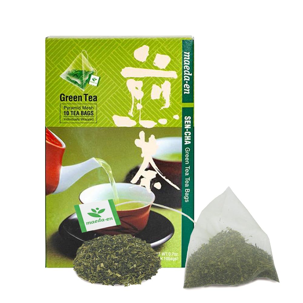 MAEDA-EN Premium Sen-cha Green Tea 10 Tea Bags Japanese Origin Green Tea Leaves Individually Wrapped Teabags 19734 1pk